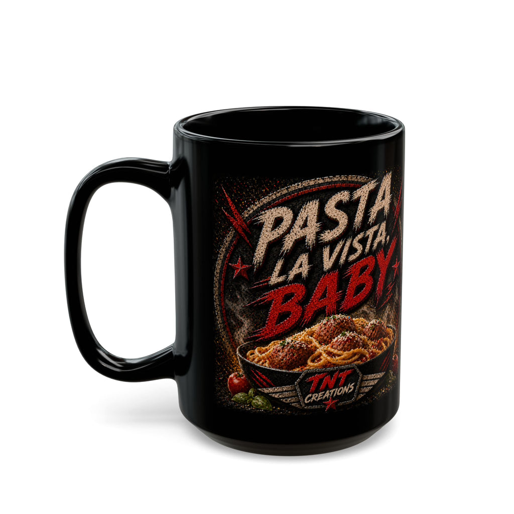 TNT Creations Black Mug – Vintage Logo Coffee Cup (11oz/15oz)