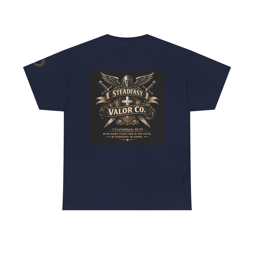 Deus Vult Sword T‑Shirt — Crusader Vintage Shield Design
