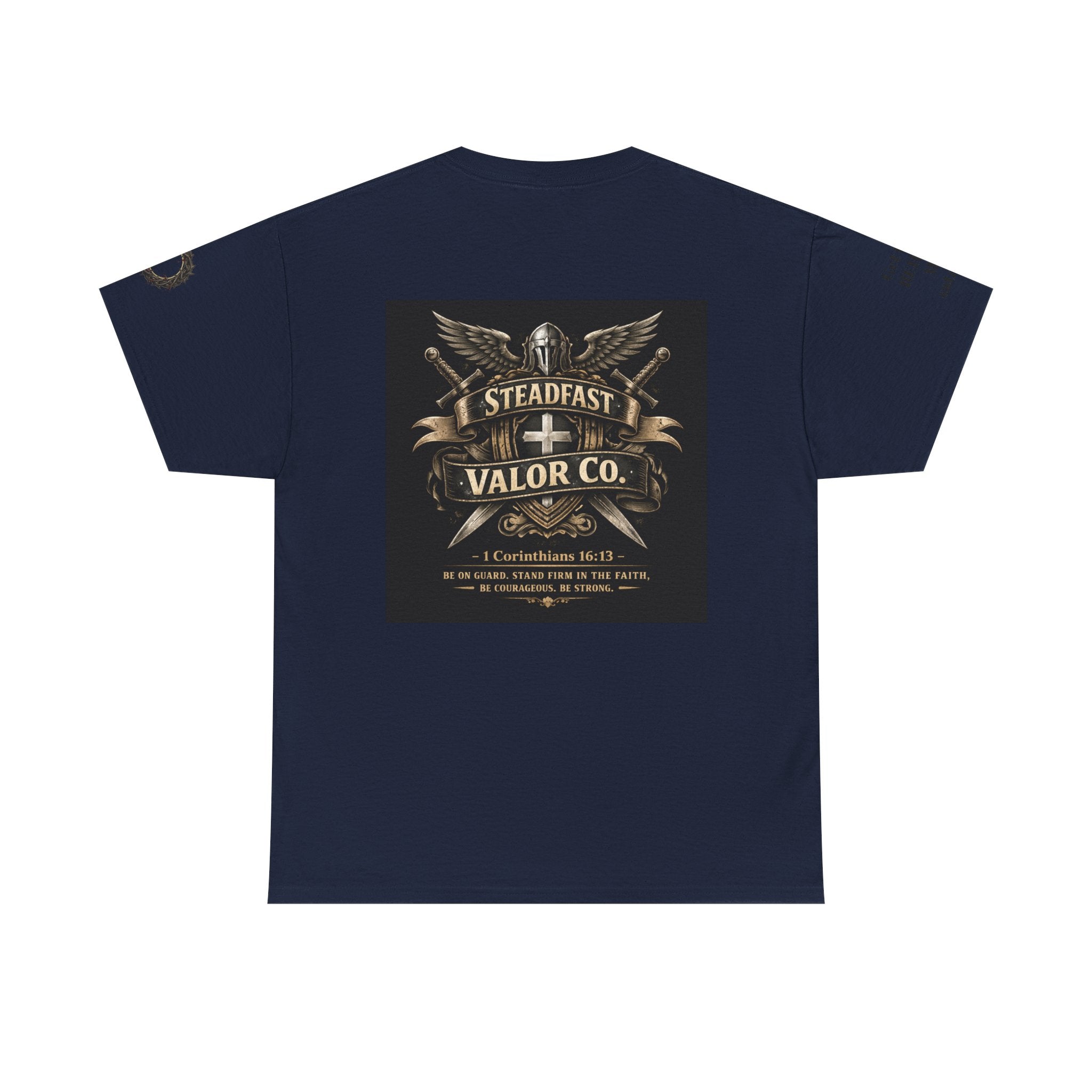 Deus Vult Sword T‑Shirt — Crusader Vintage Shield Design