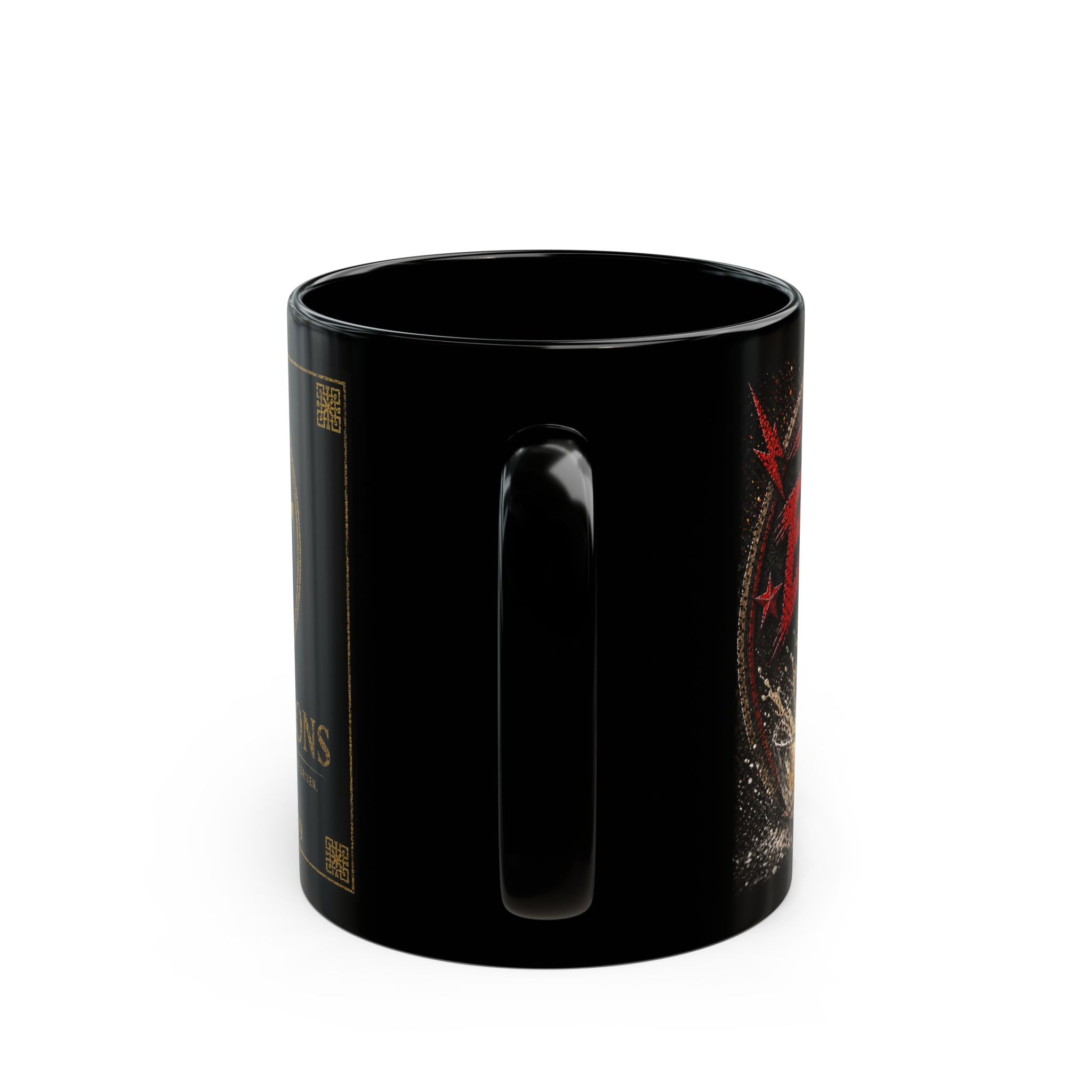 TNT Creations Black Ceramic Mug — Gold Logo Accent (11oz & 15oz)