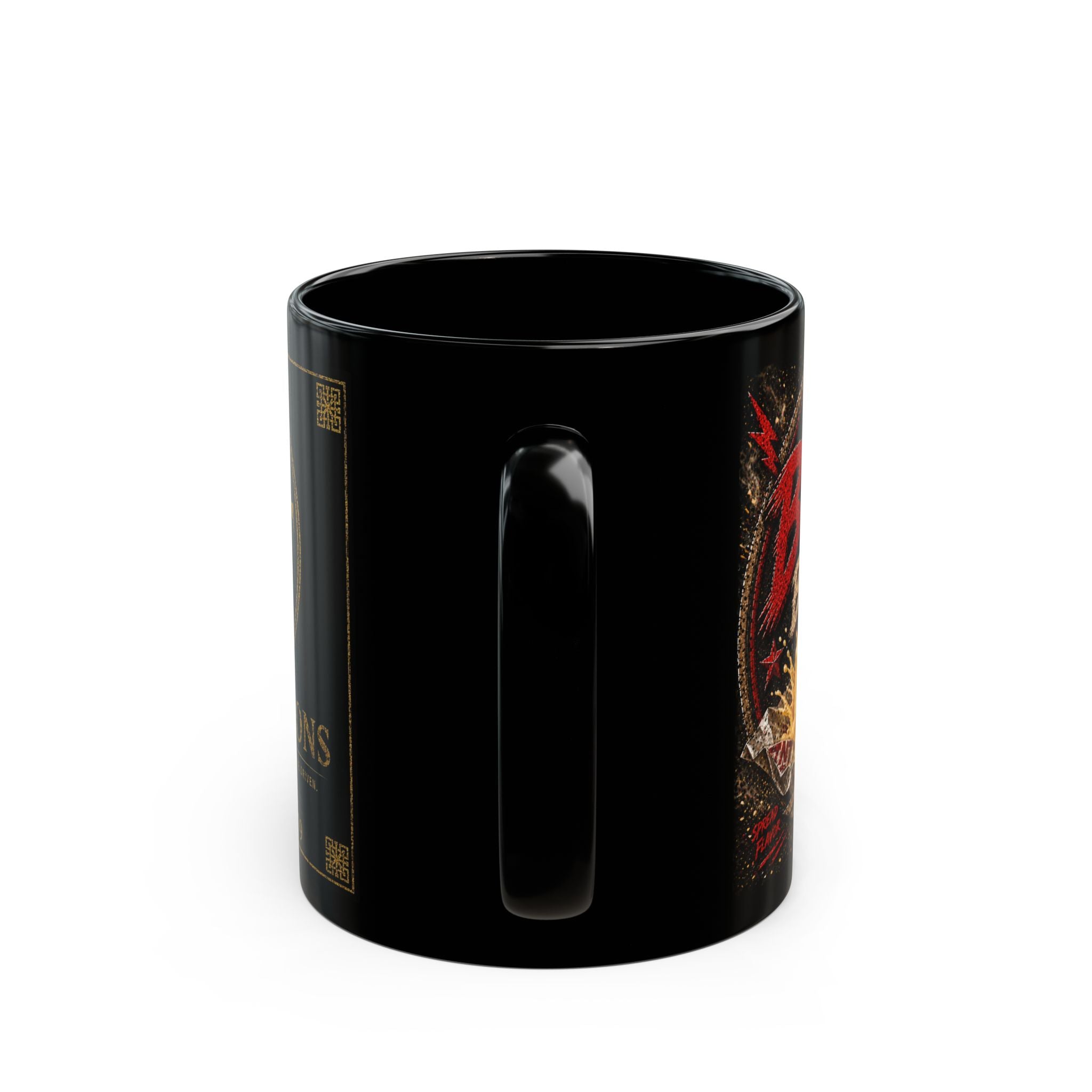 TNT Creations Gold Logo Black Mug — 11oz/15oz Ceramic Coffee Cup