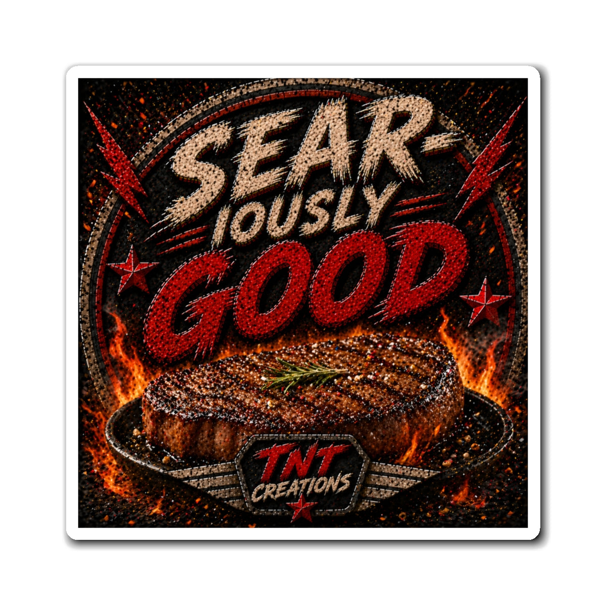 Sear-iously Good Steak Magnet — Grilling BBQ Kitchen Refrigerator Decor