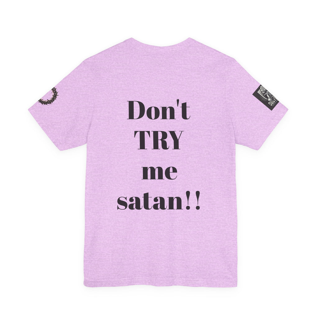 Christian Knight T-Shirt — "Be the Light" Crusader Graphic Tee (Don't Try Me Satan)