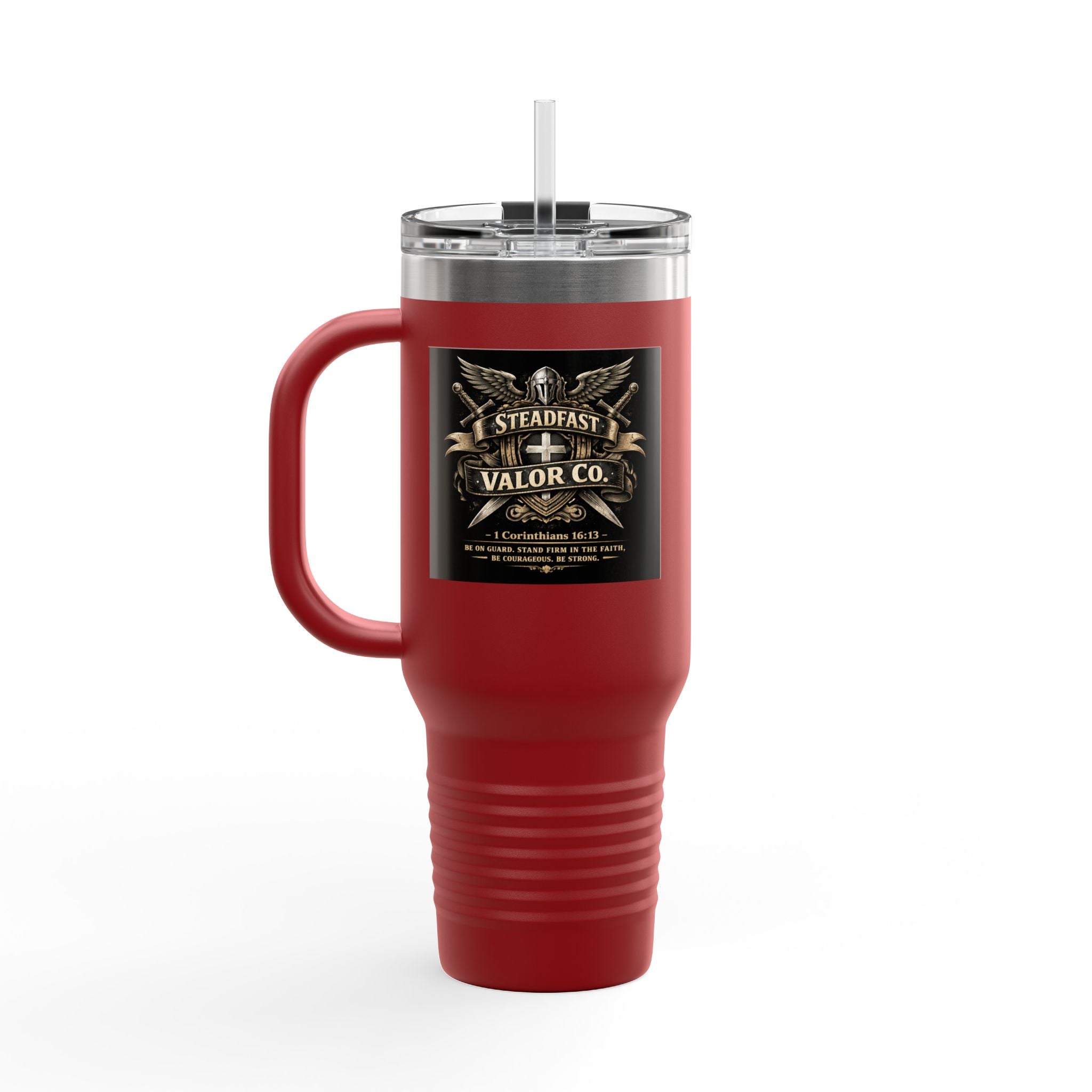 40oz Insulated Travel Mug — "Be the Light" Knight Crusader Design