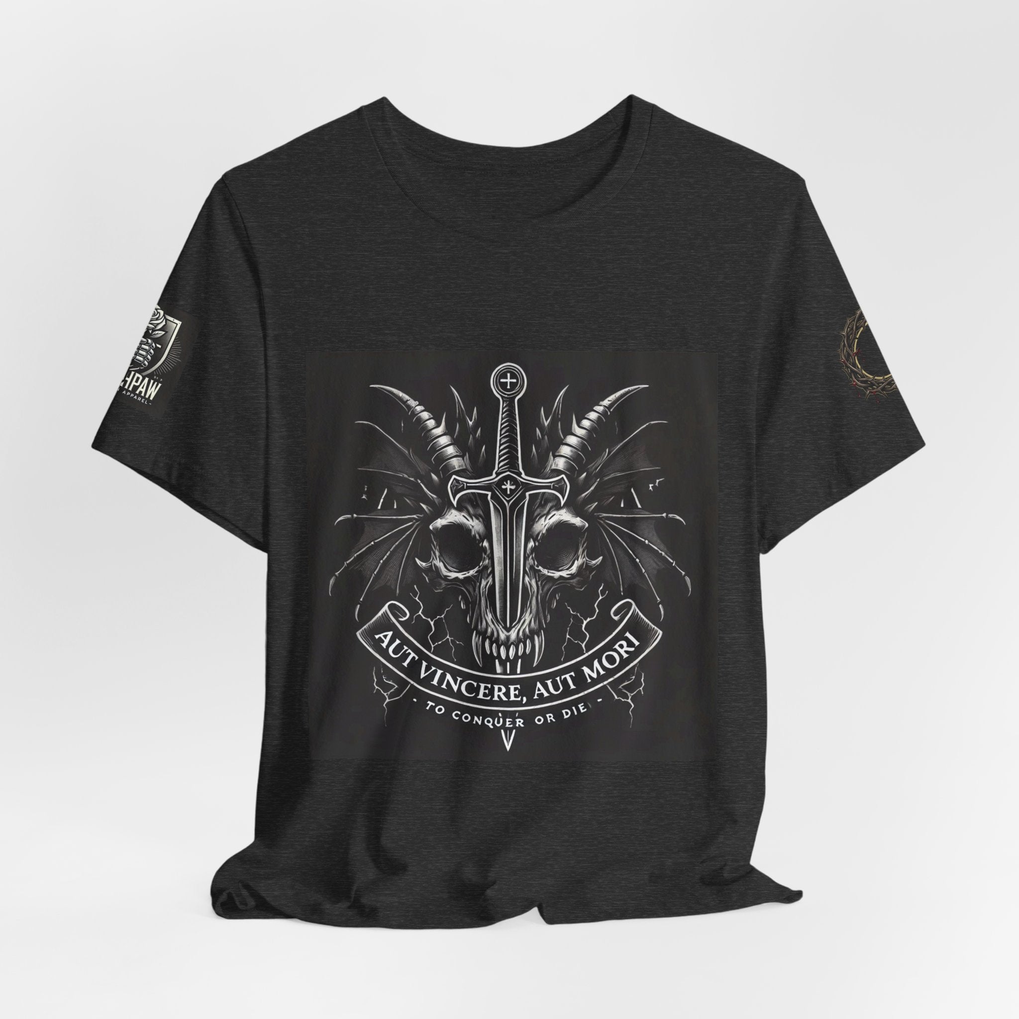Defying Darkness Tee — "Aut Vincere, Aut Mori" Graphic T-Shirt