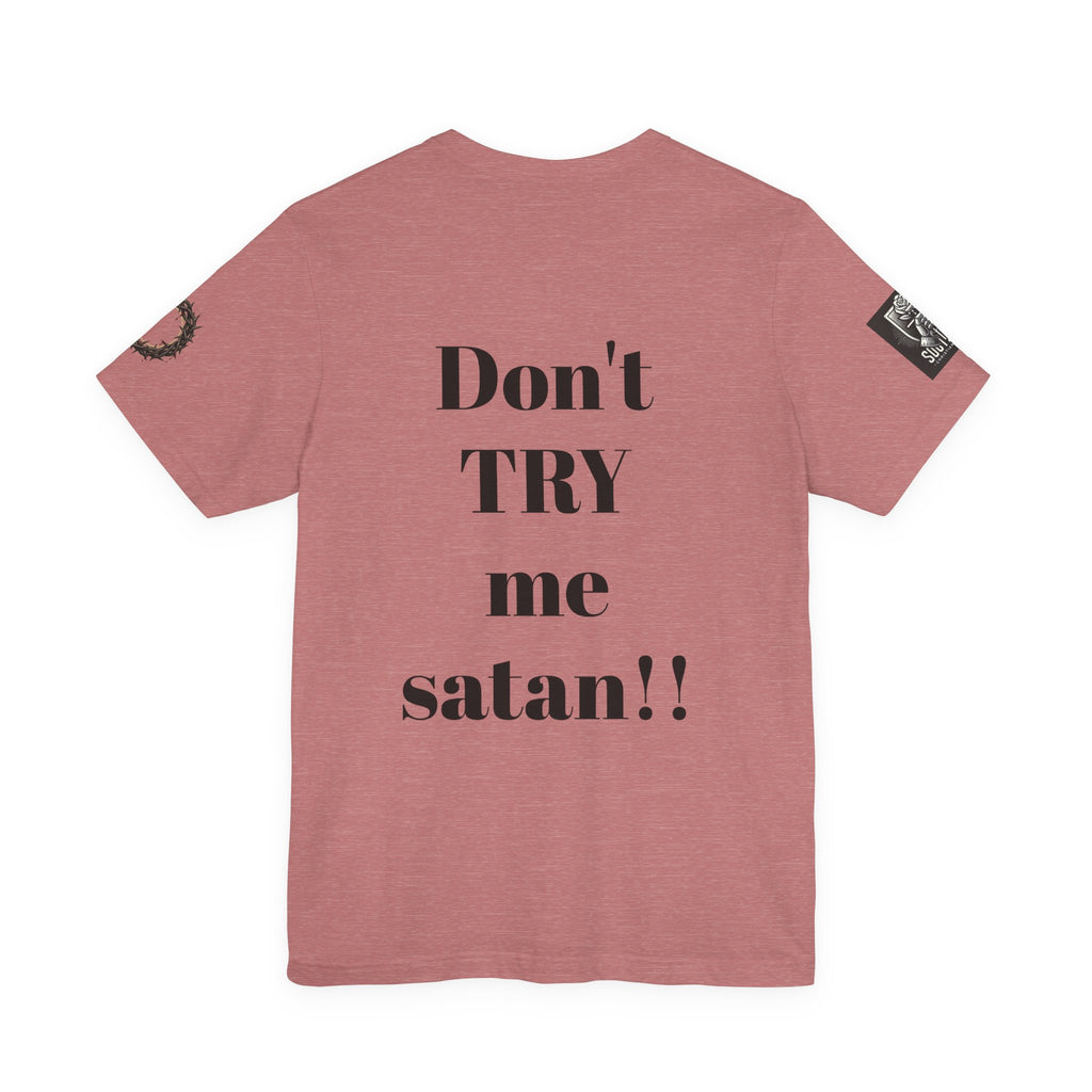 Christian Knight T-Shirt — "Be the Light" Crusader Graphic Tee (Don't Try Me Satan)