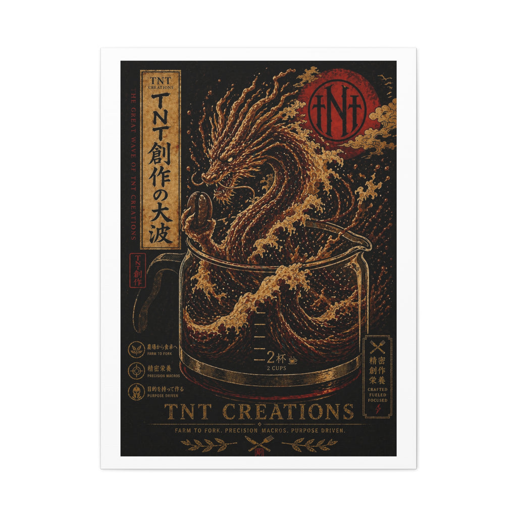 TNT Creations Dragon Wave Matte Canvas Art — Japanese-Inspired Mythic Ocean Poster