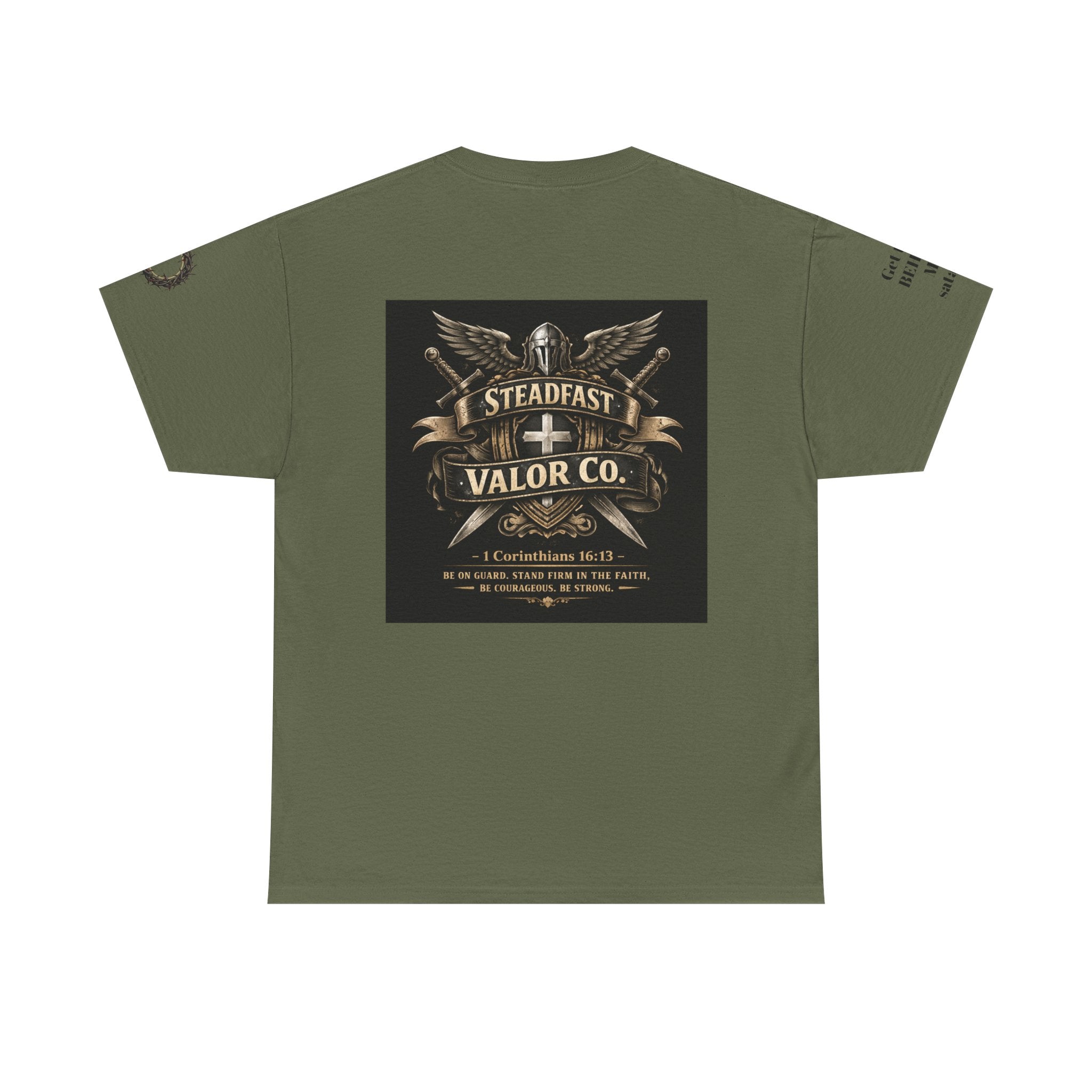 Deus Vult Sword T‑Shirt — Crusader Vintage Shield Design