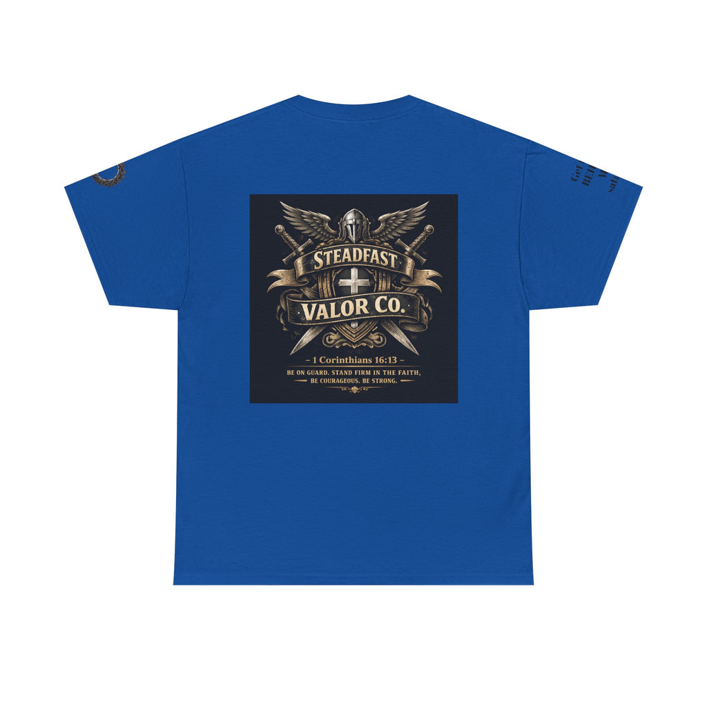 Deus Vult Sword T‑Shirt — Crusader Vintage Shield Design