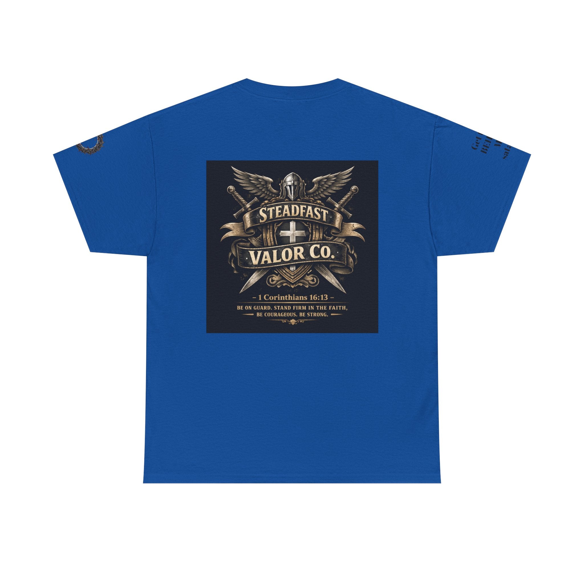 Deus Vult Sword T‑Shirt — Crusader Vintage Shield Design