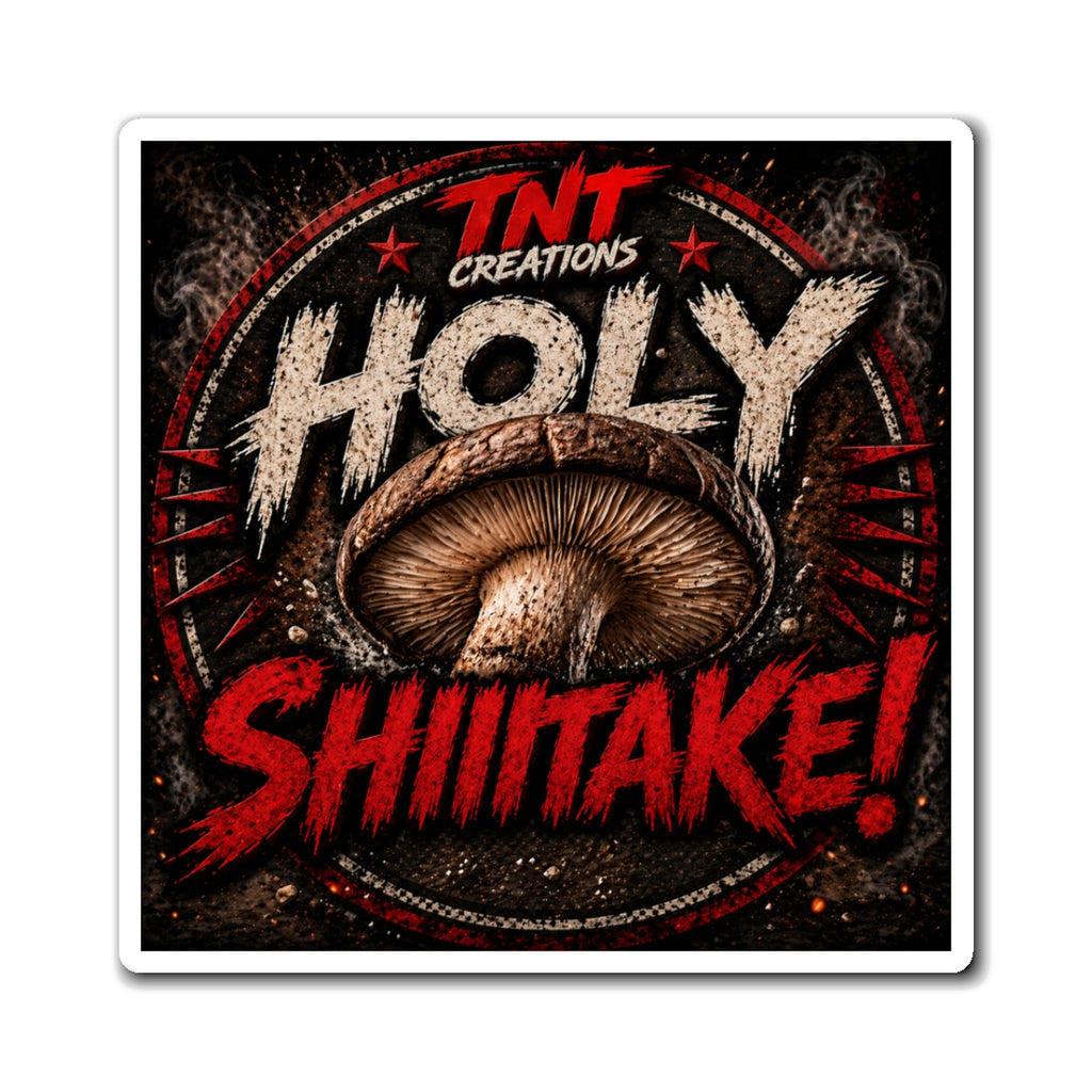Holy Shiitake! Mushroom Magnet — Funny Kitchen Fridge Decor