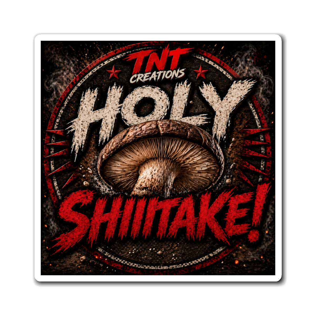 Holy Shiitake! Mushroom Magnet — Funny Kitchen Fridge Decor