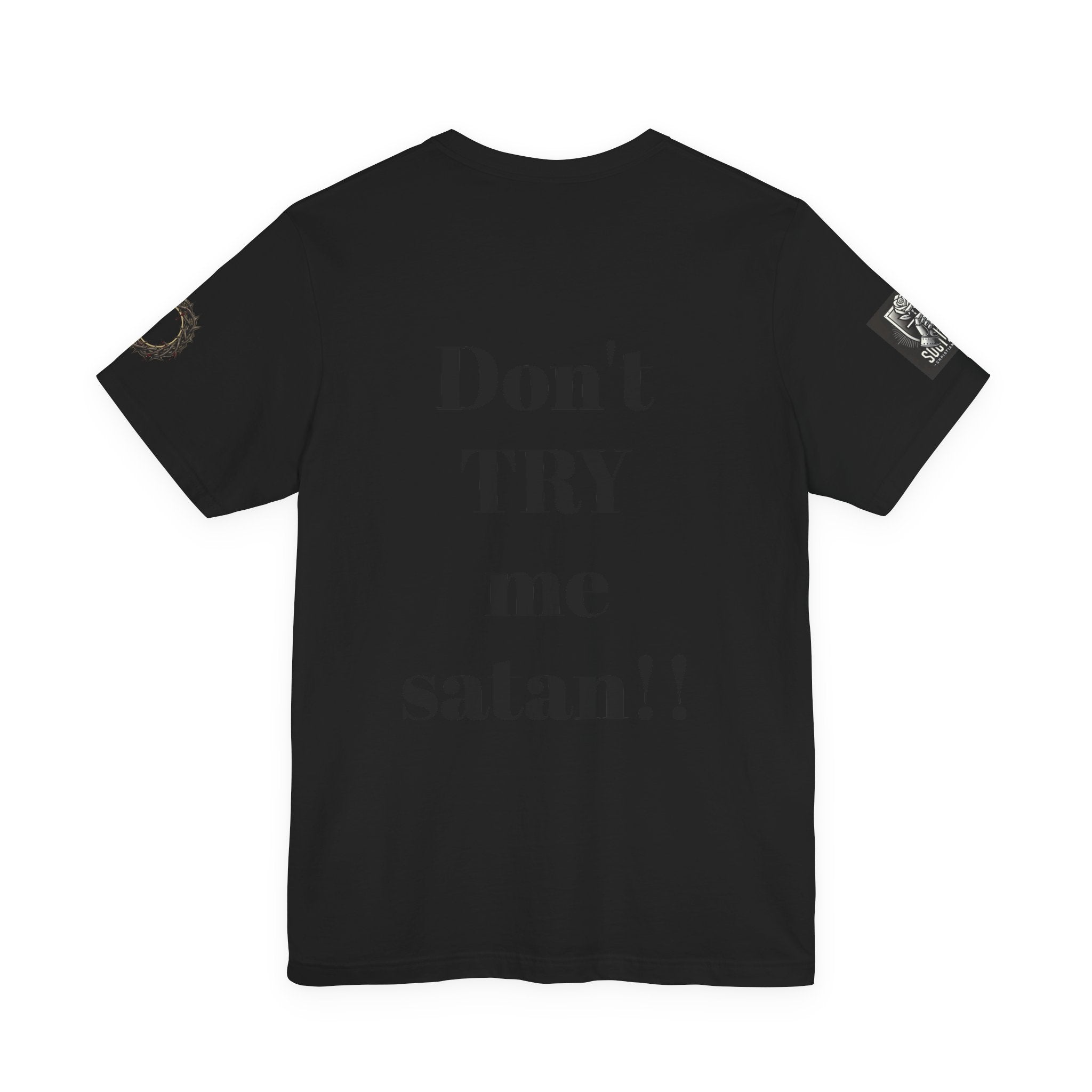 Christian Knight T-Shirt — "Be the Light" Crusader Graphic Tee (Don't Try Me Satan)