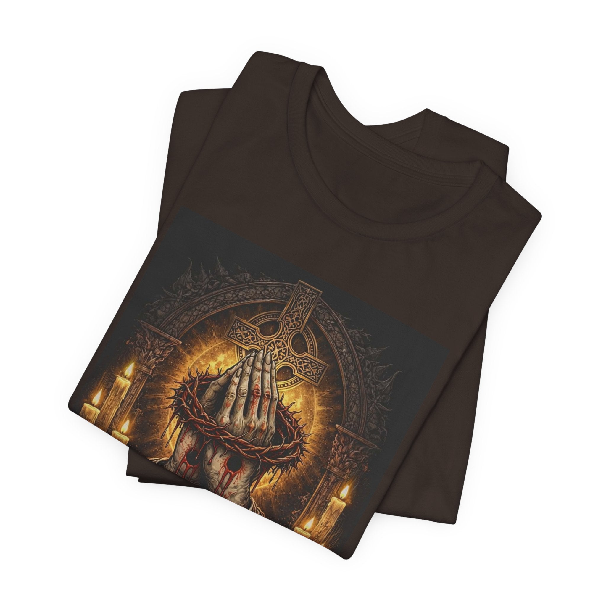 Satan-Repellant Graphic Tee — "Don't TRY me Satan!!" Chest Illustration & Back Slogan