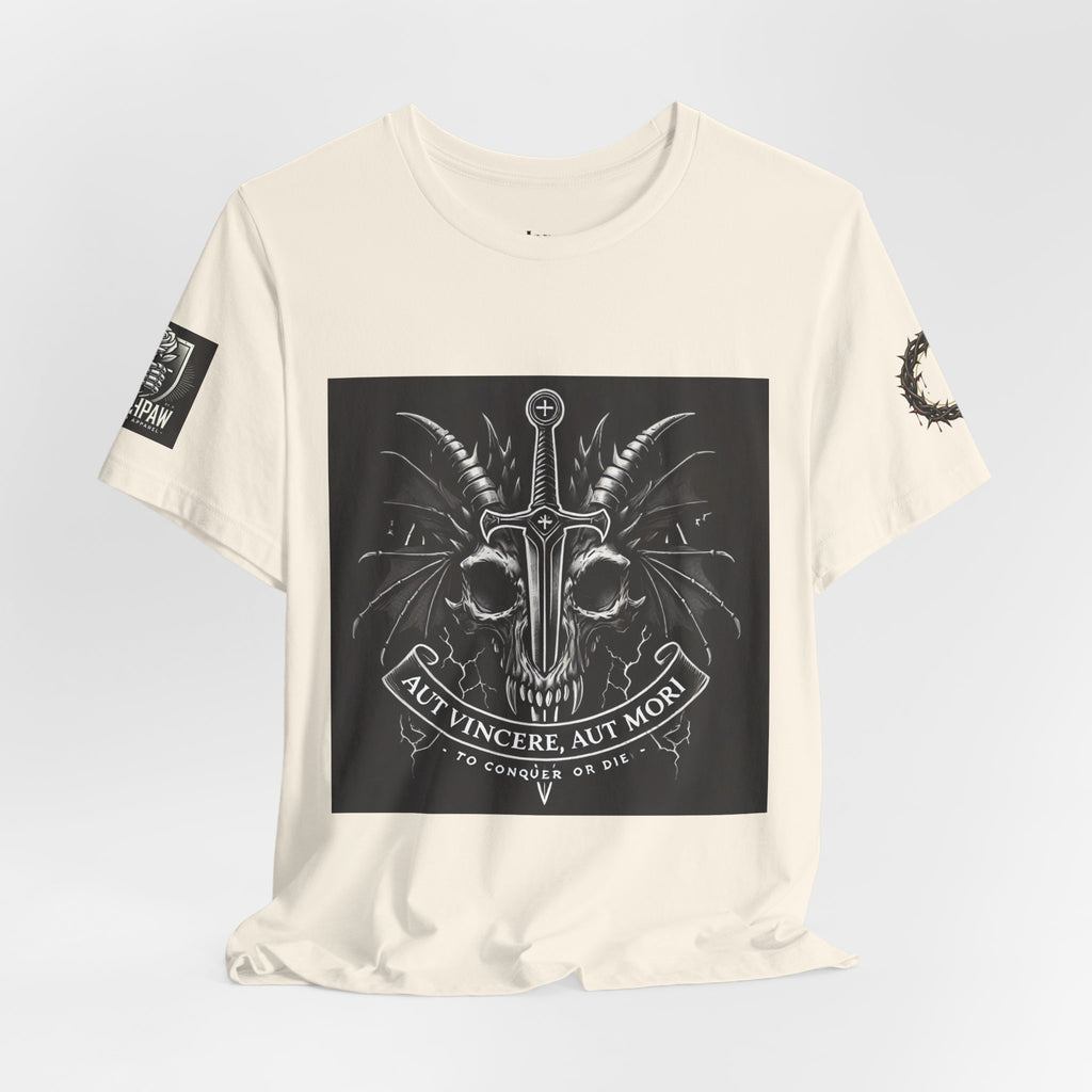 Defying Darkness Tee — "Aut Vincere, Aut Mori" Graphic T-Shirt