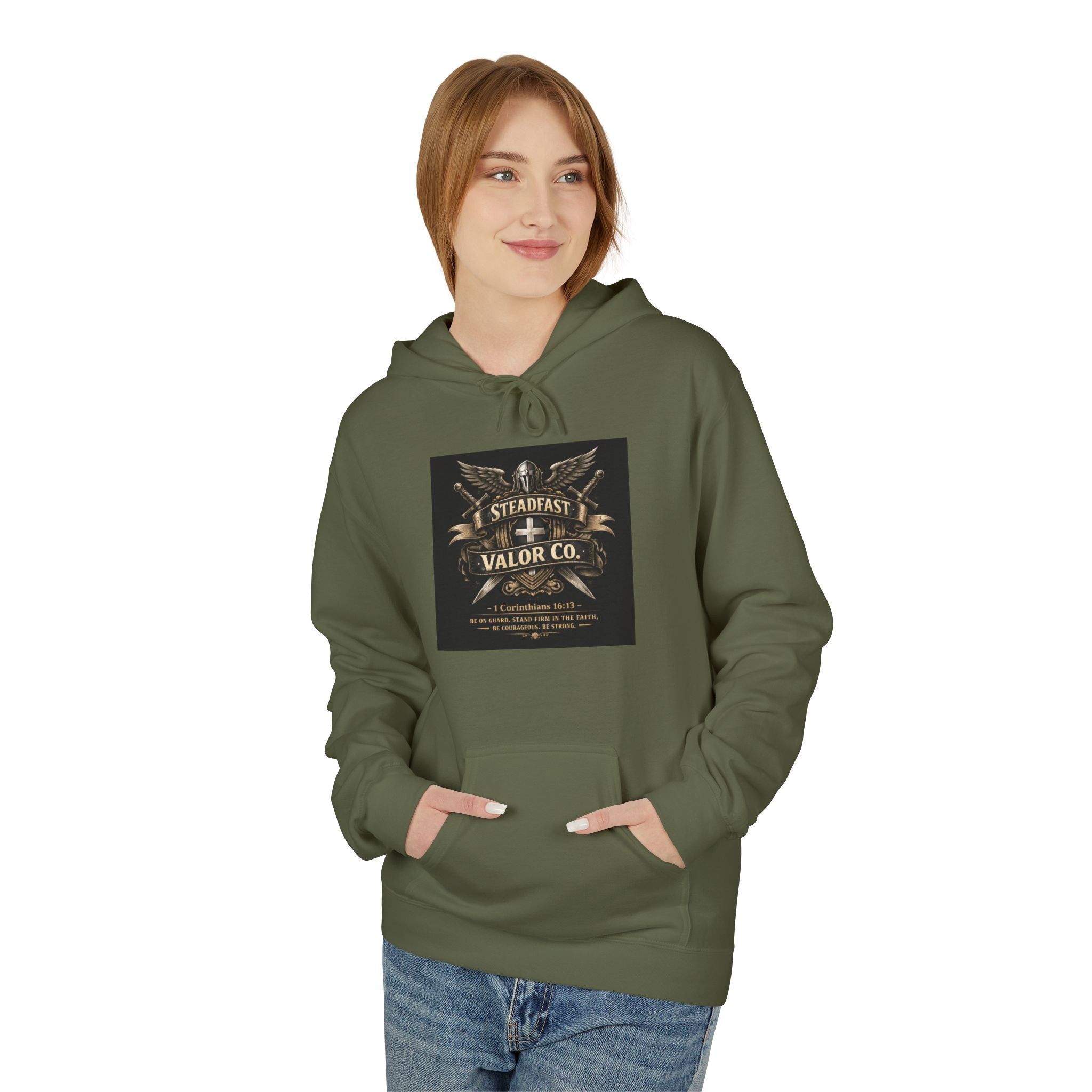 Christian Cross Hoodie — 'Stand by the Word' Inspirational Faith Sweatshirt