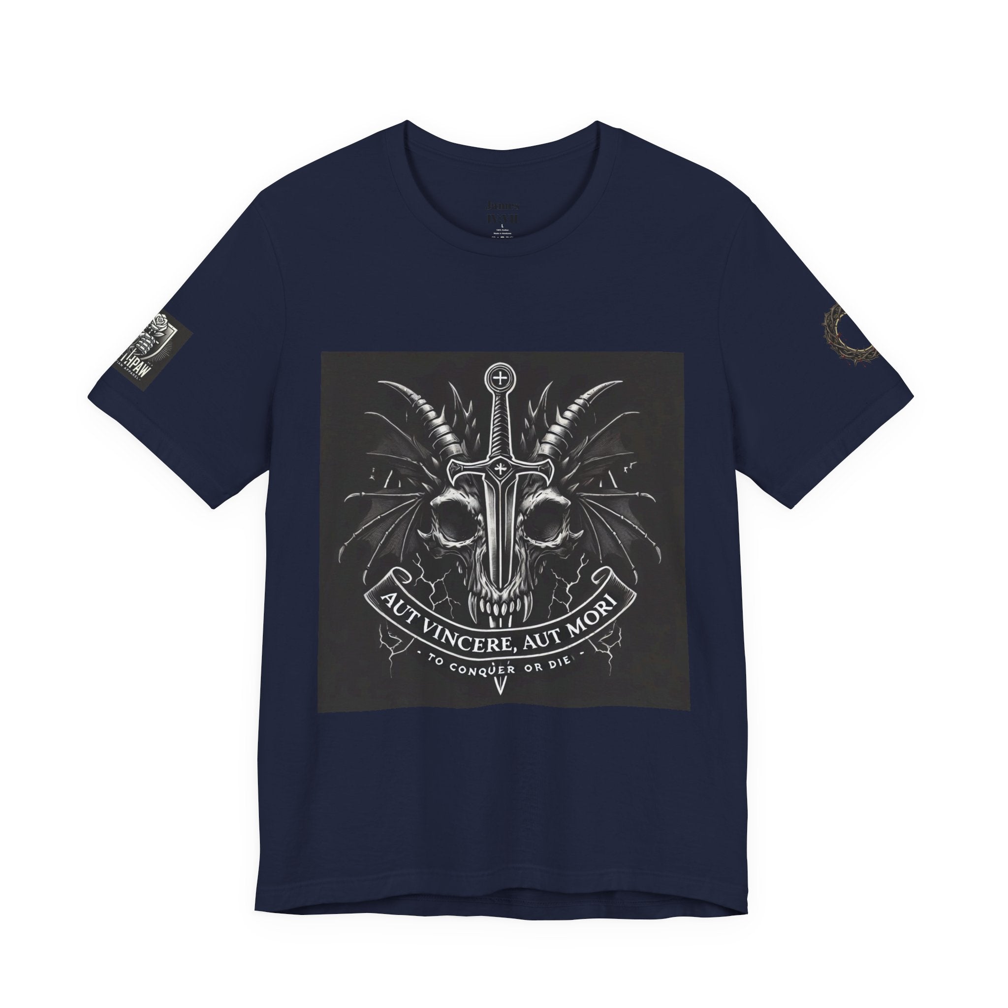 Defying Darkness Tee — "Aut Vincere, Aut Mori" Graphic T-Shirt