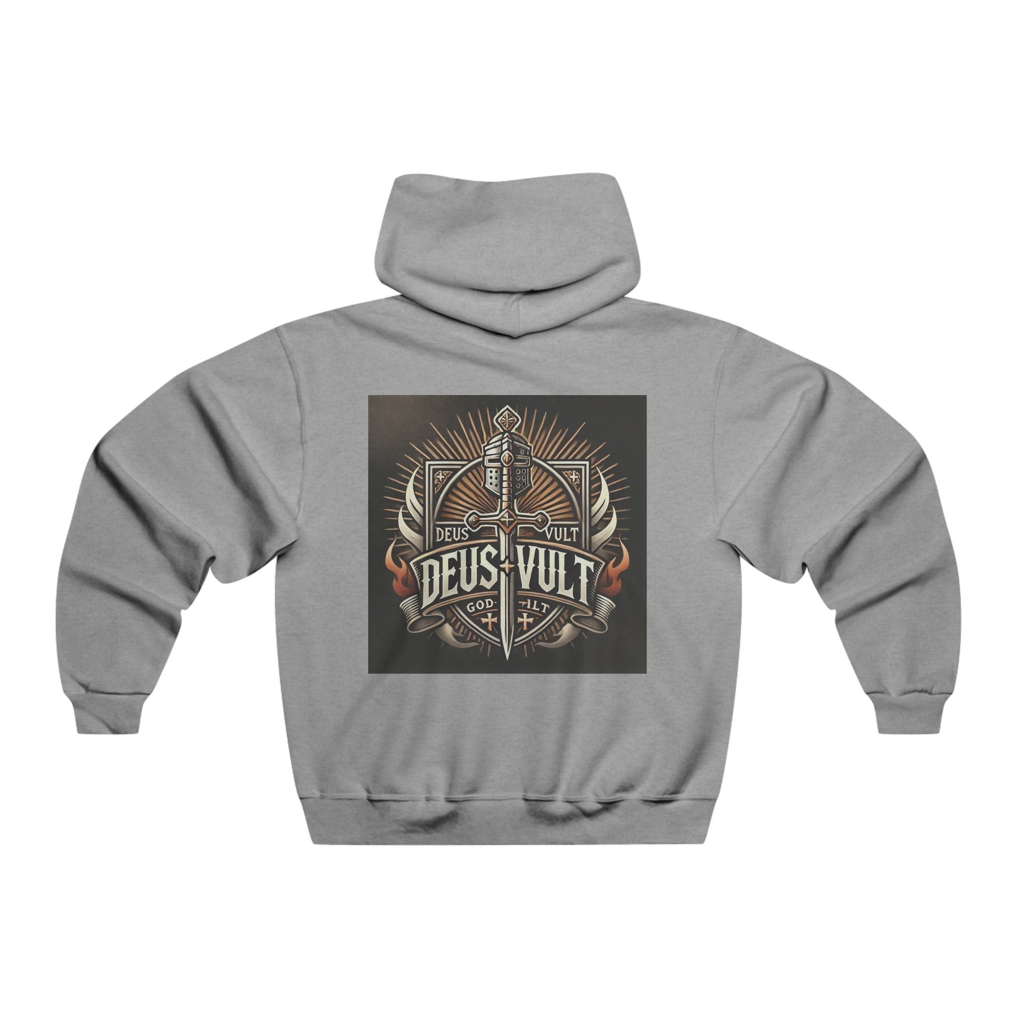 Hooded Sweatshirt — Retro Graphic Hoodie (Deus Vult / Southpaw)