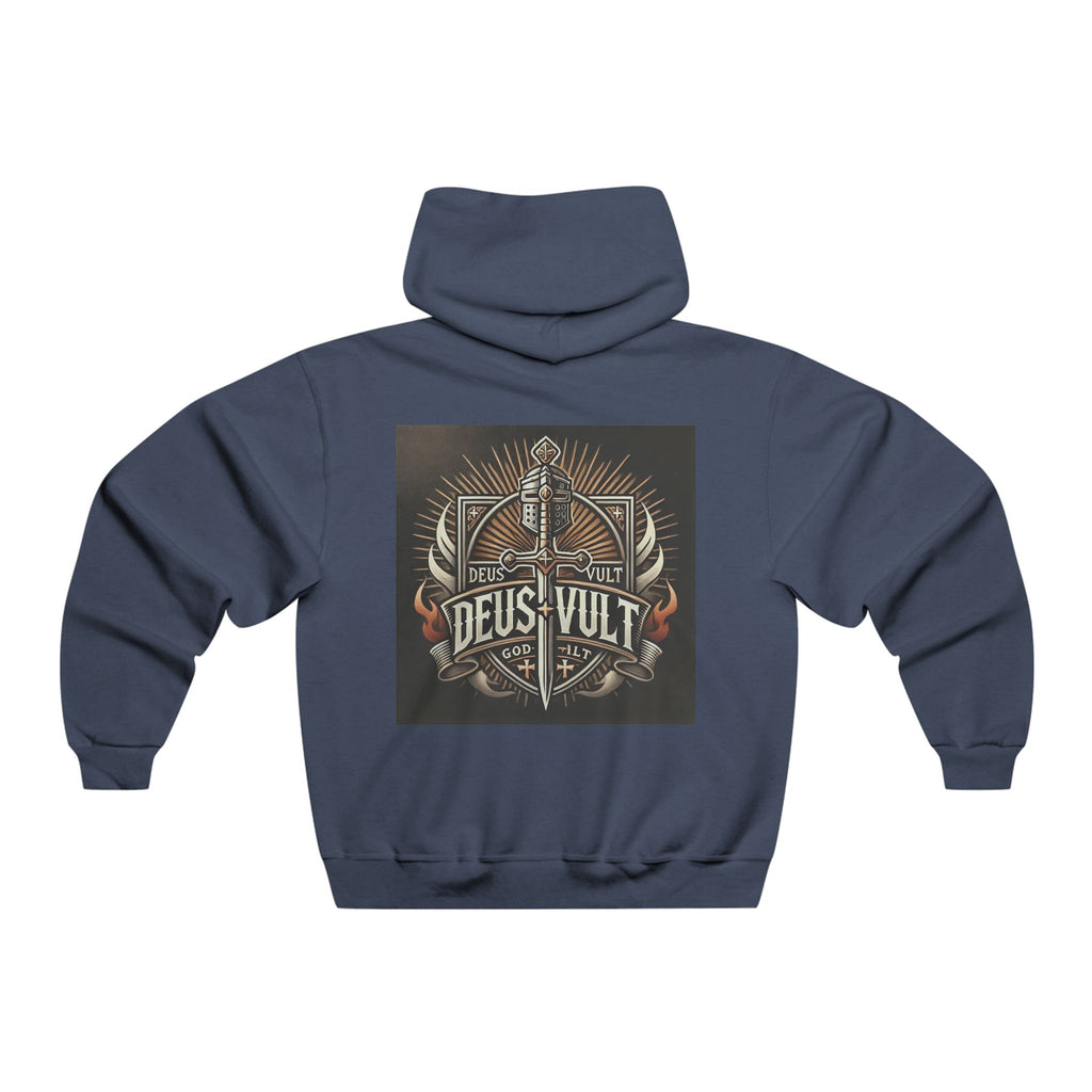 Hooded Sweatshirt — Retro Graphic Hoodie (Deus Vult / Southpaw)