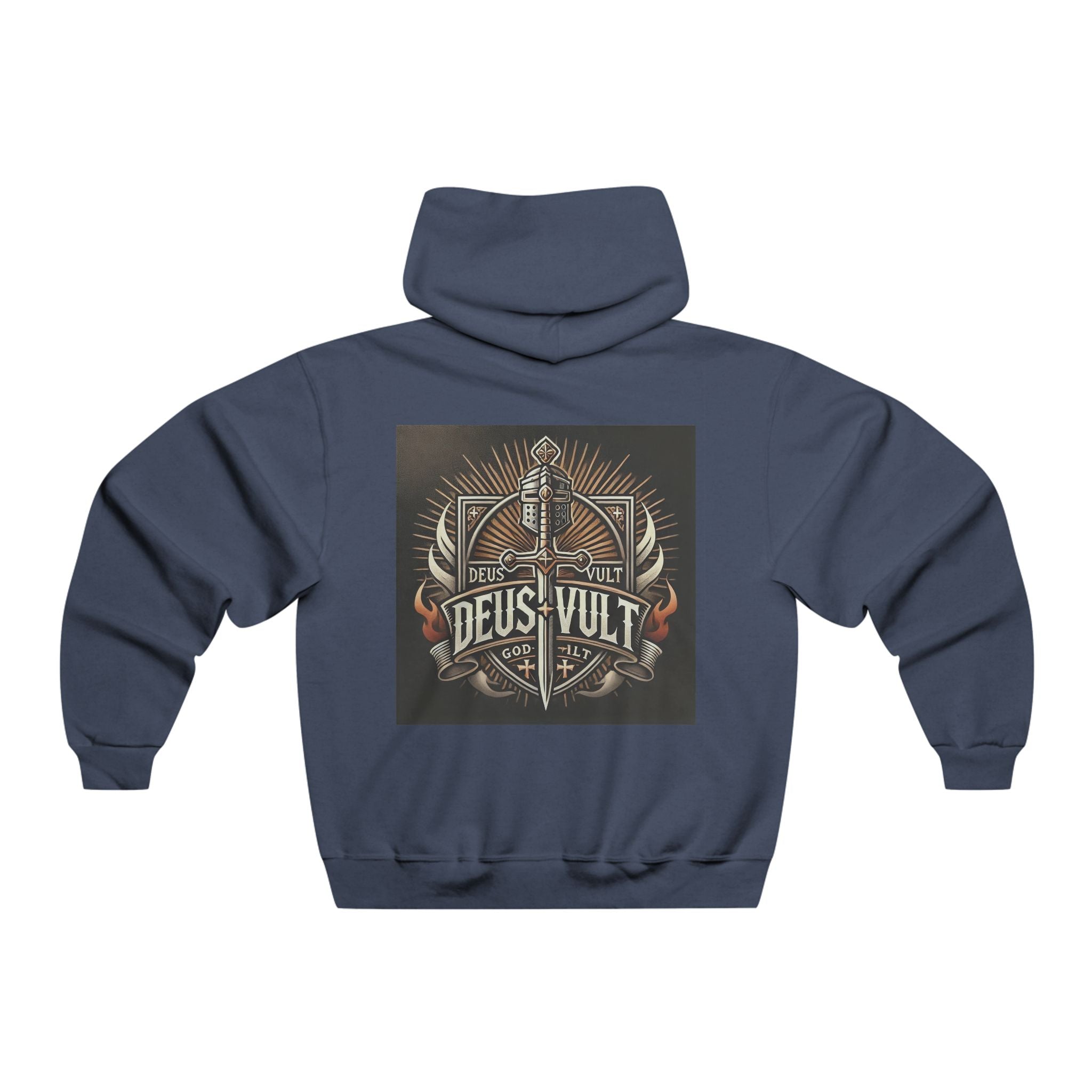 Hooded Sweatshirt — Retro Graphic Hoodie (Deus Vult / Southpaw)