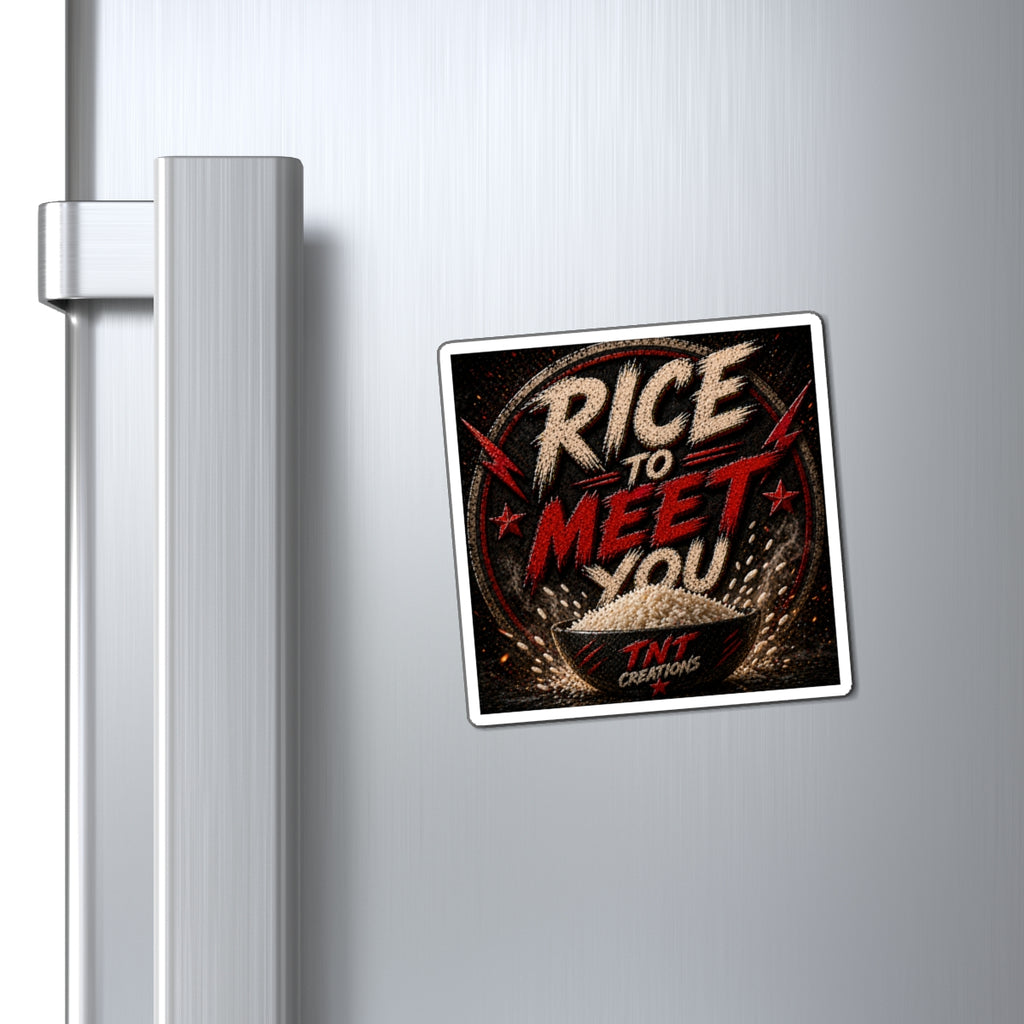 Rice to Meet You Magnet — Funny Rice Bowl Fridge Magnet, Kitchen Décor Gift