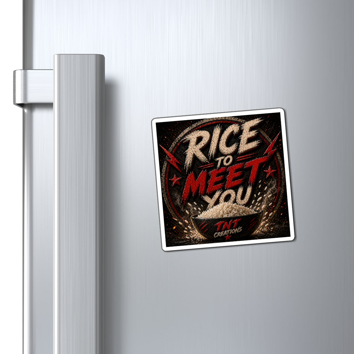 Rice to Meet You Magnet — Funny Rice Bowl Fridge Magnet, Kitchen Décor Gift