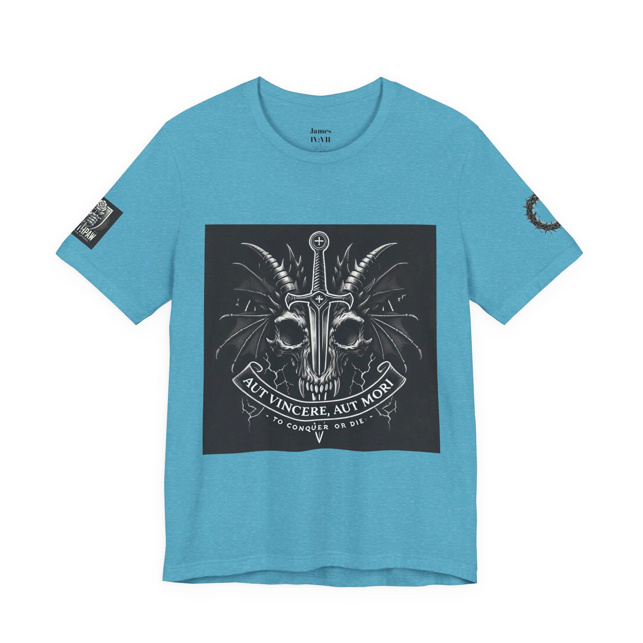 Defying Darkness Tee — "Aut Vincere, Aut Mori" Graphic T-Shirt