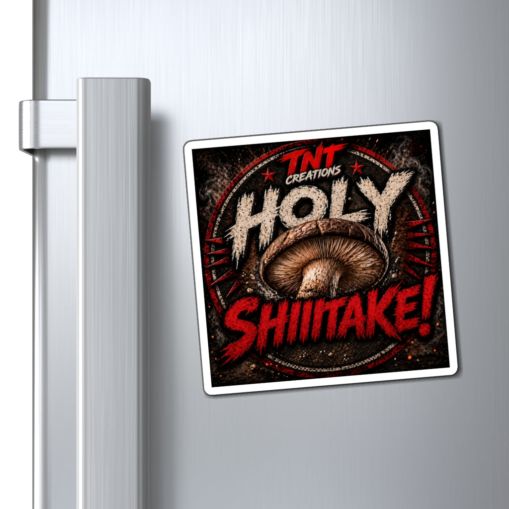 Holy Shiitake! Mushroom Magnet — Funny Kitchen Fridge Decor