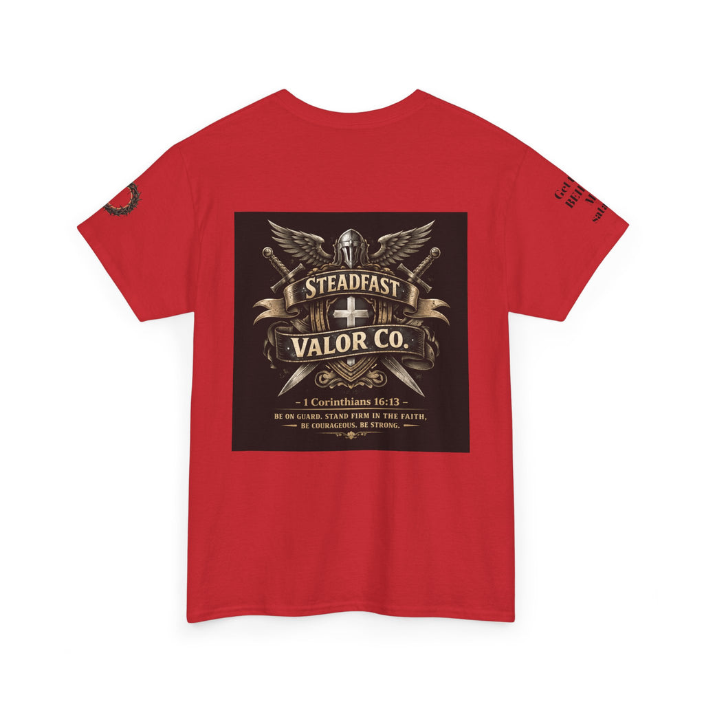 Deus Vult Sword T‑Shirt — Crusader Vintage Shield Design