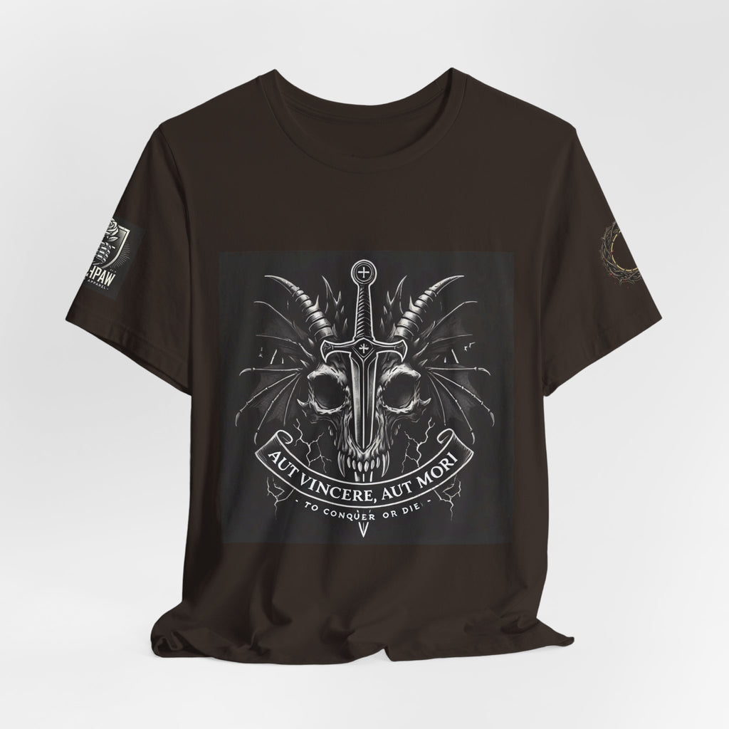 Defying Darkness Tee — "Aut Vincere, Aut Mori" Graphic T-Shirt