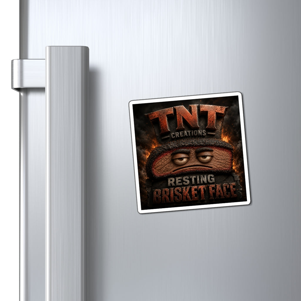 Magnet — Resting Brisket Face BBQ Grill Refrigerator Magnet