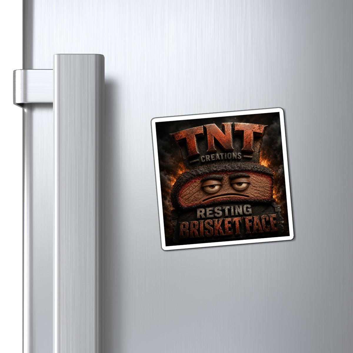 Magnet — Resting Brisket Face BBQ Grill Refrigerator Magnet