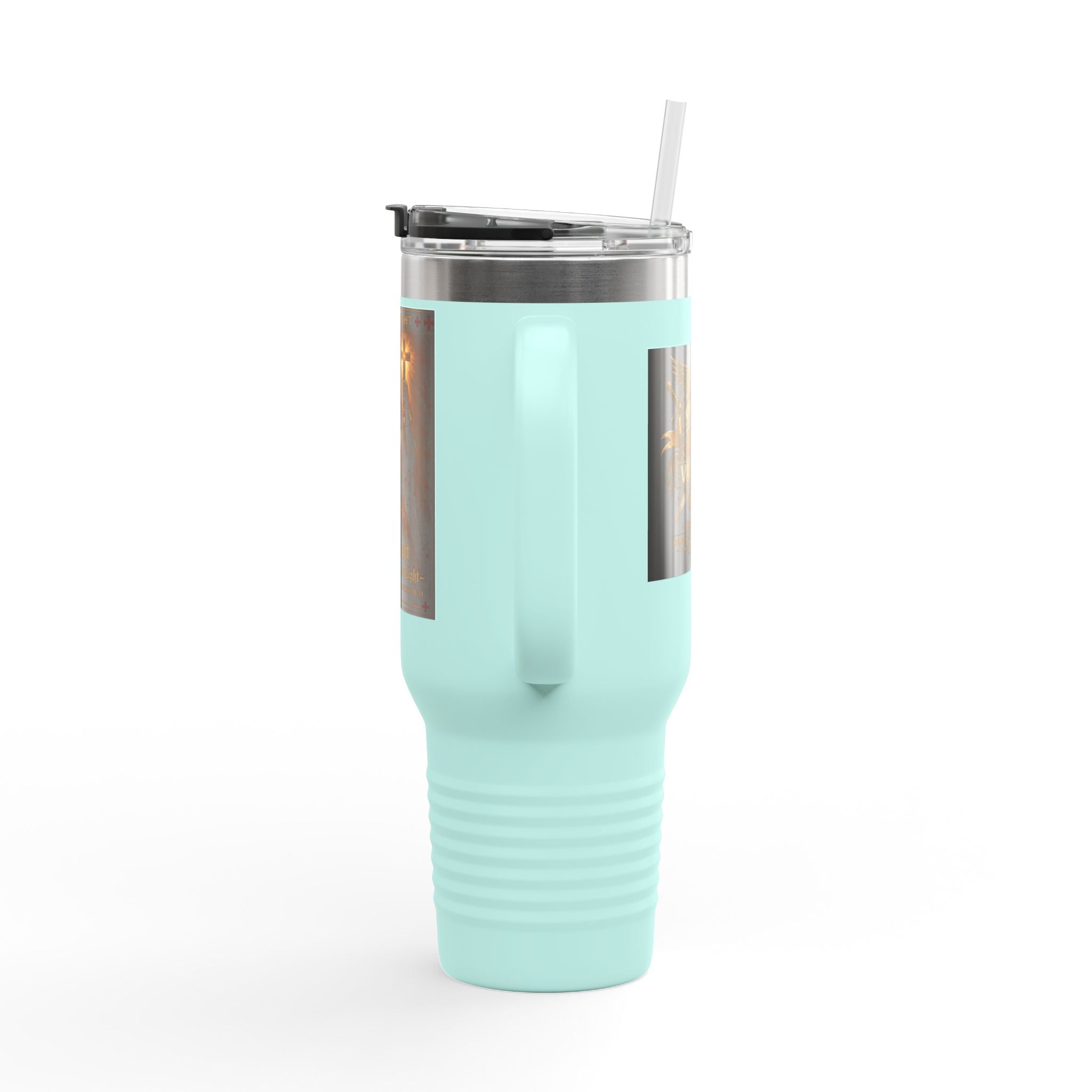 40oz Insulated Travel Mug — "Be the Light" Knight Crusader Design