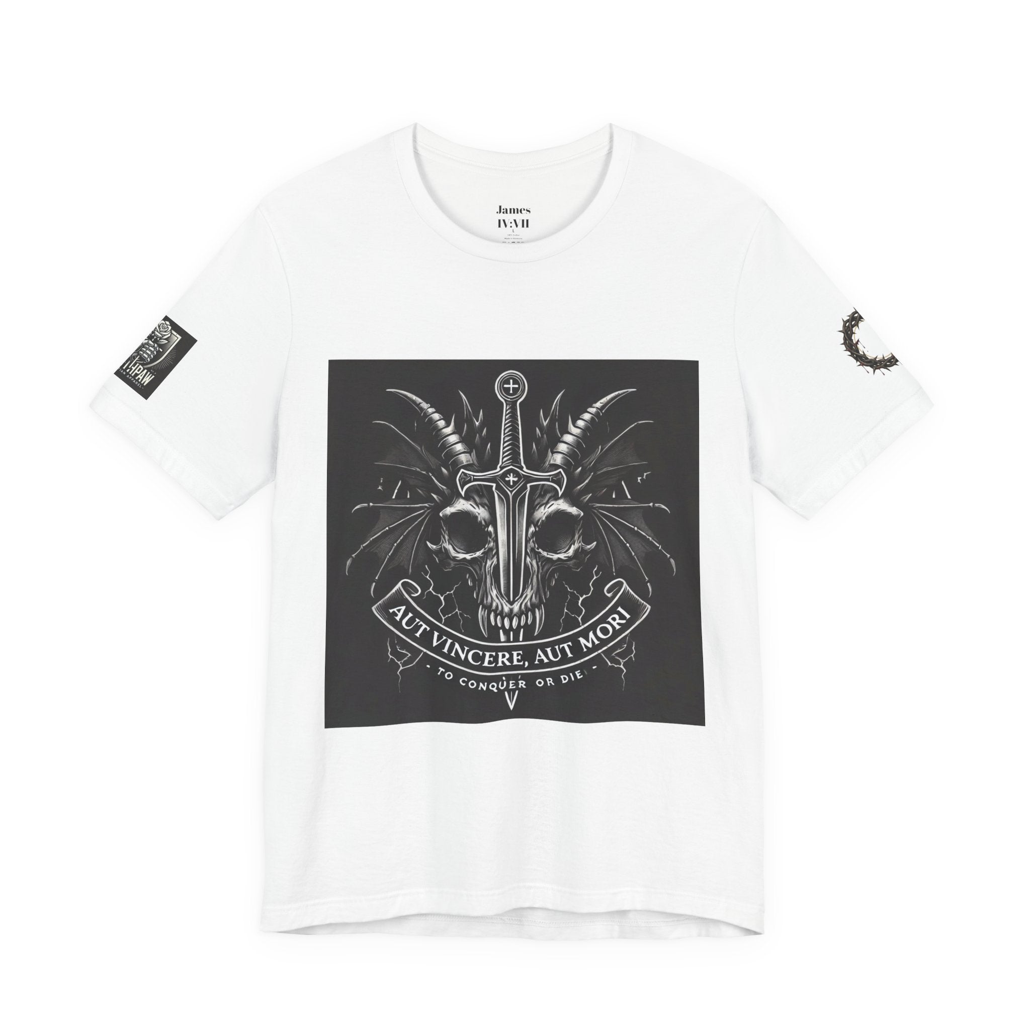 Defying Darkness Tee — "Aut Vincere, Aut Mori" Graphic T-Shirt