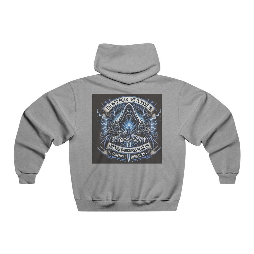 Hoodie — don't fear the darkness Graphic Pullover with Mystic Rose & Mountain Back Print