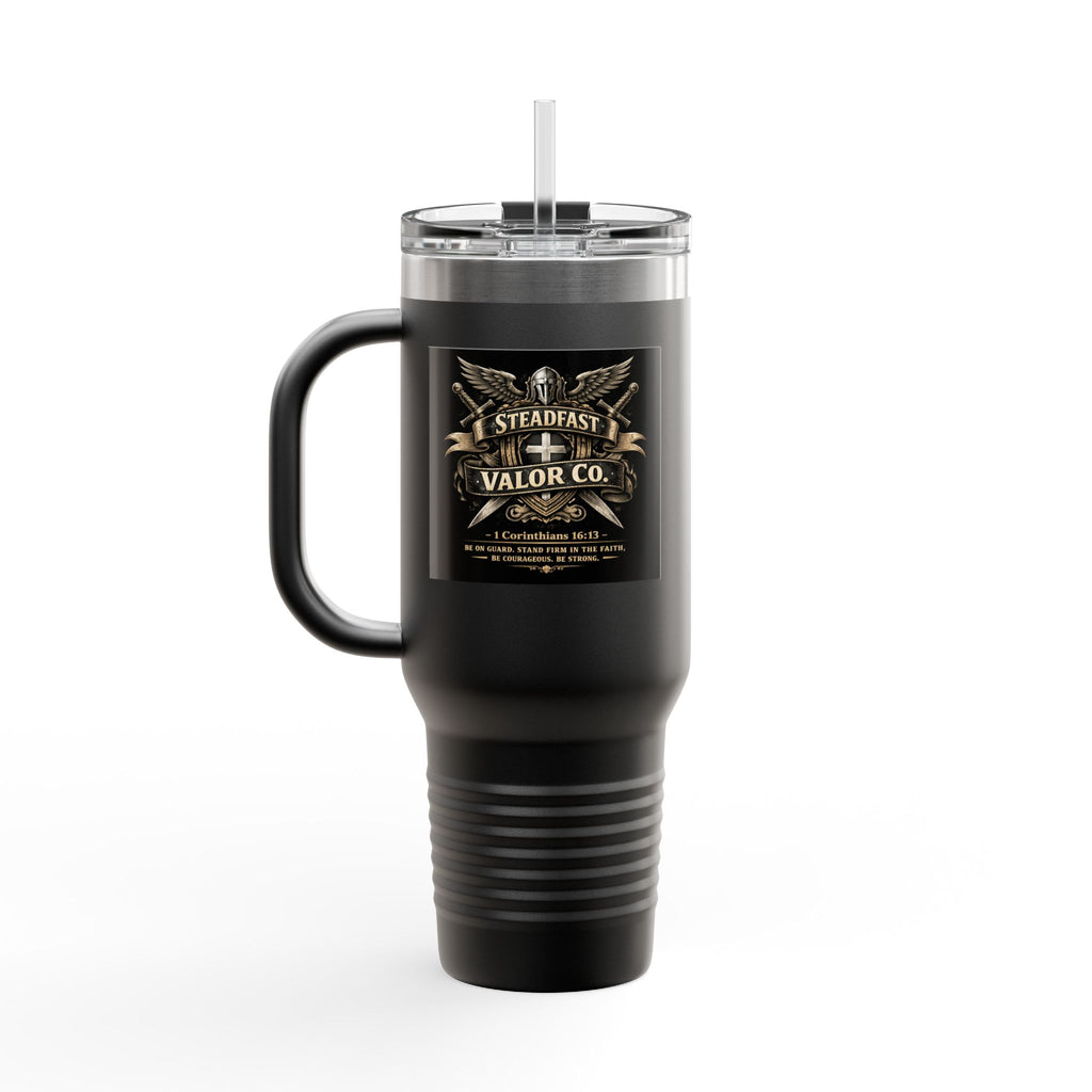 40oz Insulated Travel Mug — "Be the Light" Knight Crusader Design