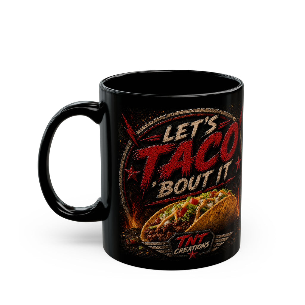 TNT Creations Logo Black Coffee Mug (11oz & 15oz) — Gold Emblem Ceramic Gift