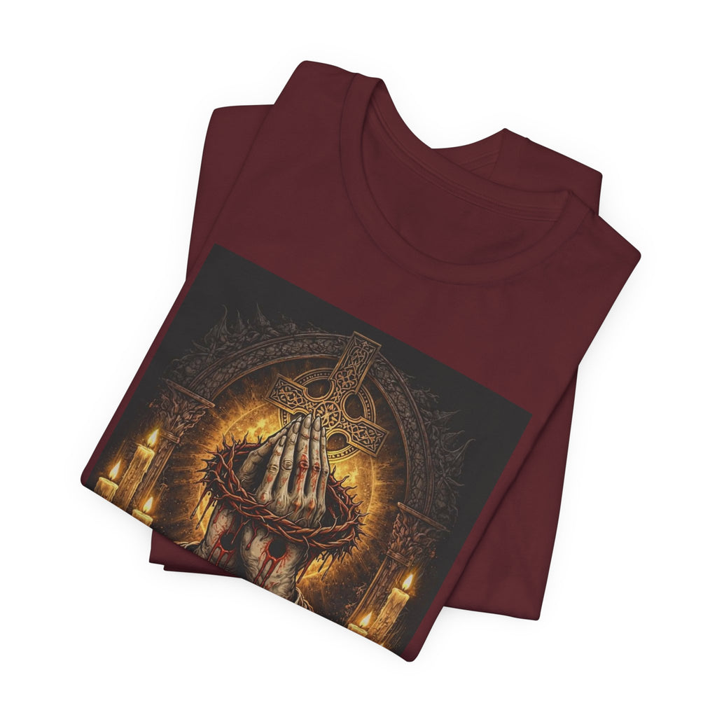 Satan-Repellant Graphic Tee — "Don't TRY me Satan!!" Chest Illustration & Back Slogan