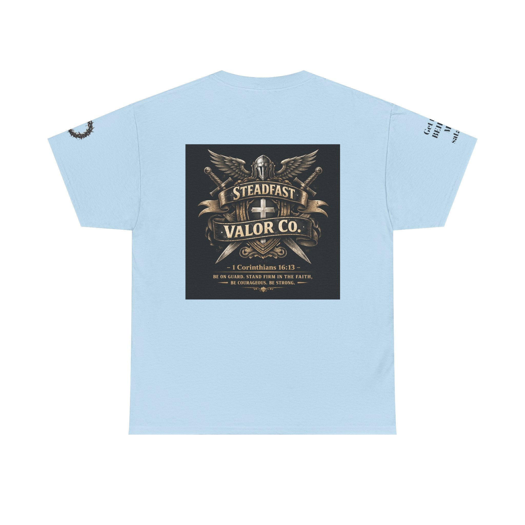 Deus Vult Sword T‑Shirt — Crusader Vintage Shield Design