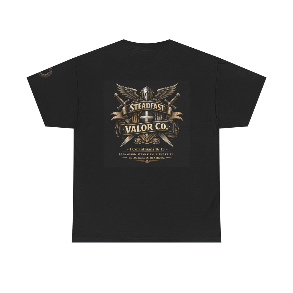 Deus Vult Sword T‑Shirt — Crusader Vintage Shield Design