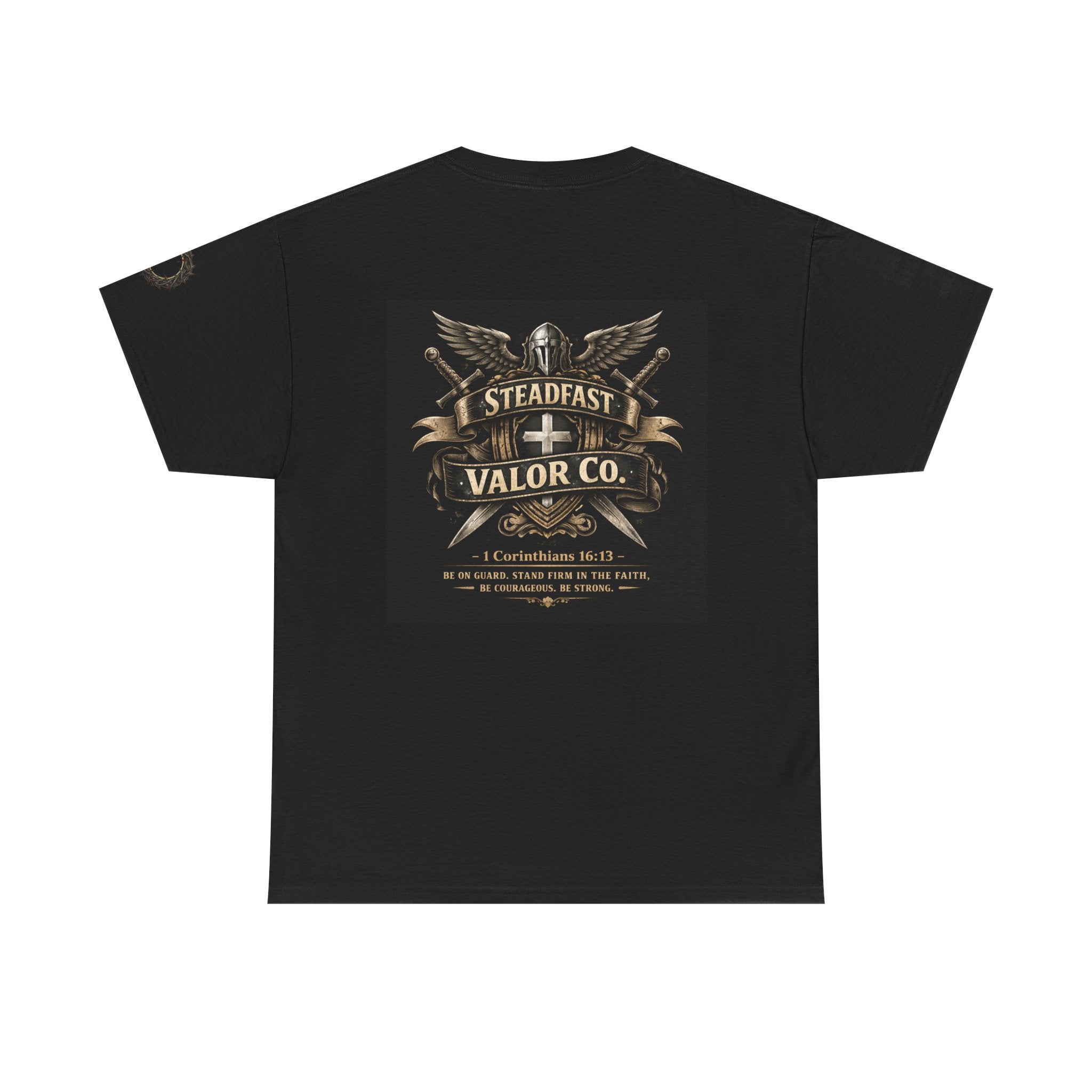 Deus Vult Sword T‑Shirt — Crusader Vintage Shield Design