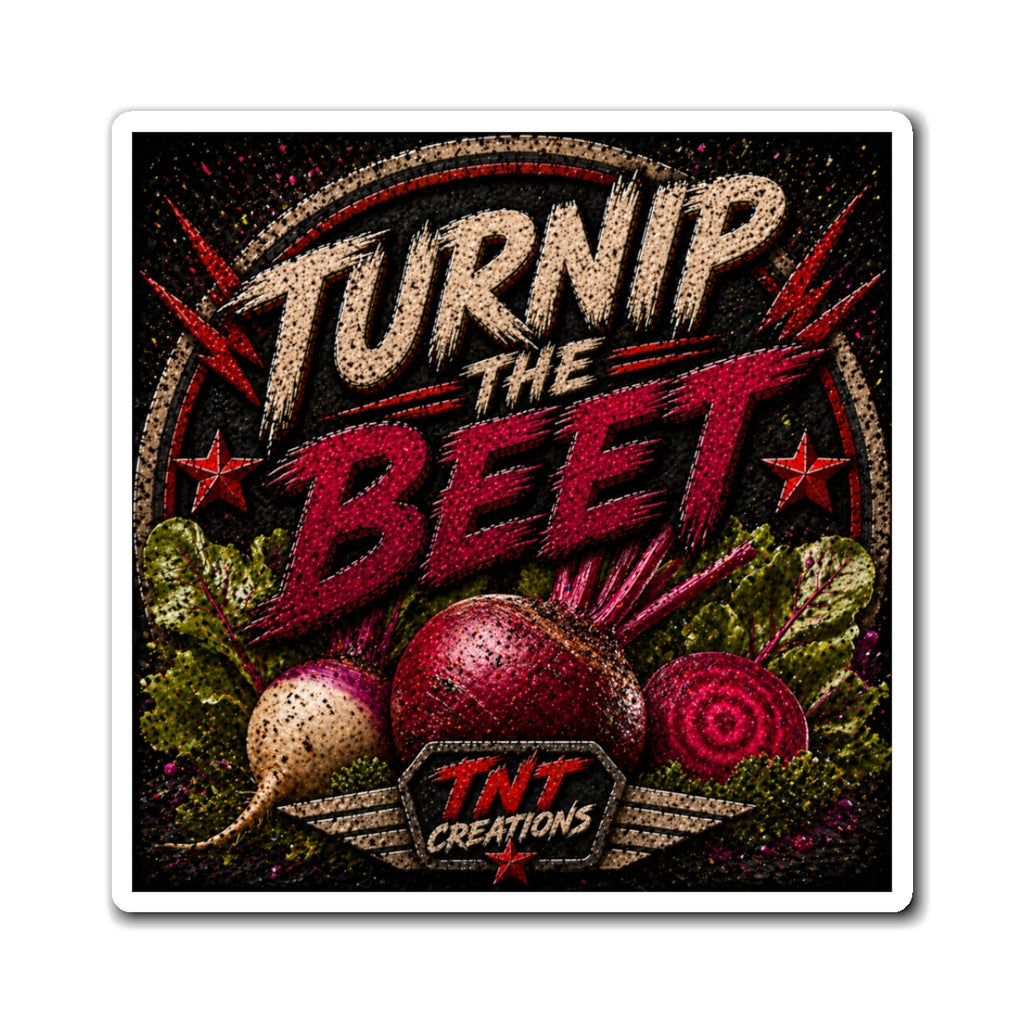 Turnip the Beet Refrigerator Magnet – Funny Veggie Pun Kitchen Decor