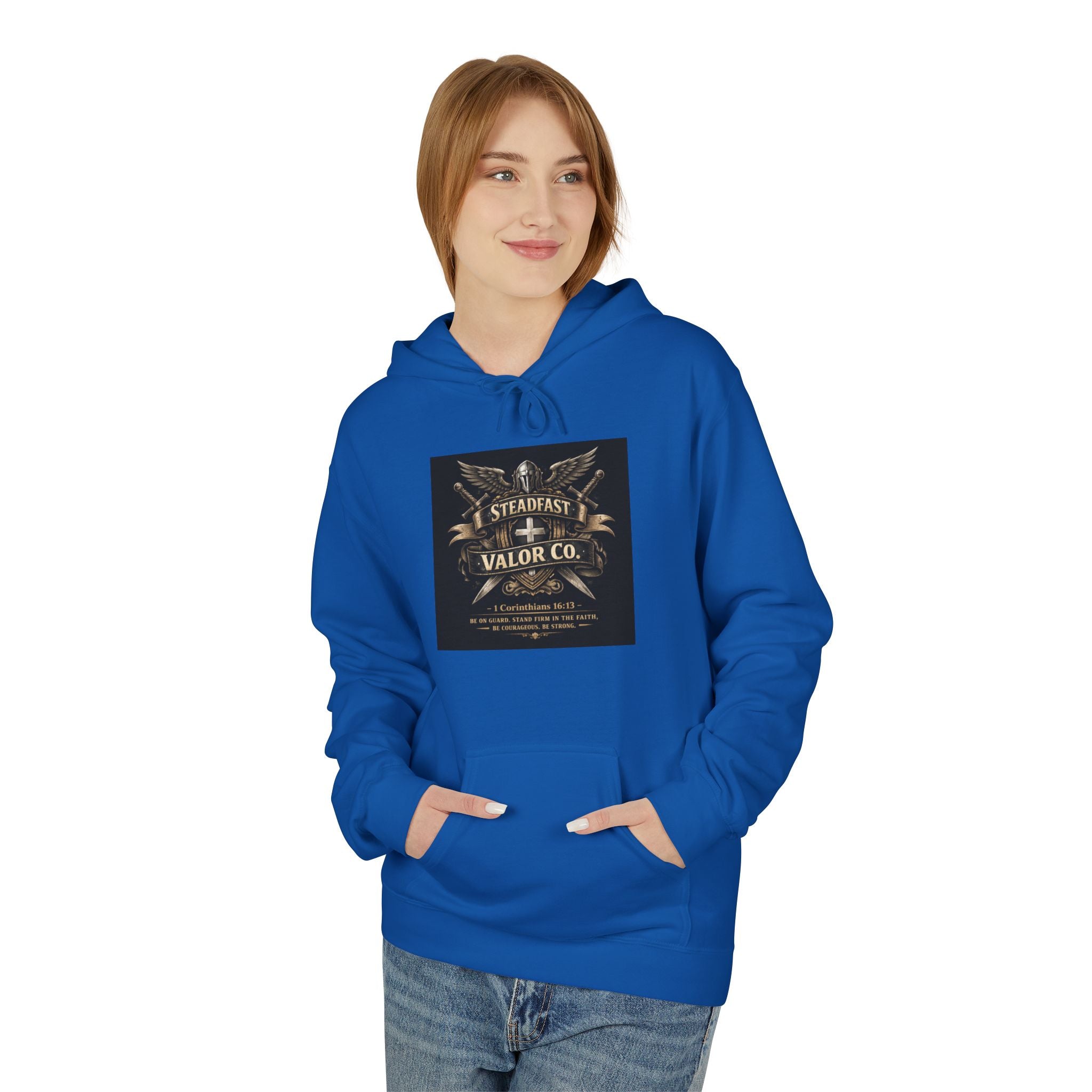 Christian Cross Hoodie — 'Stand by the Word' Inspirational Faith Sweatshirt