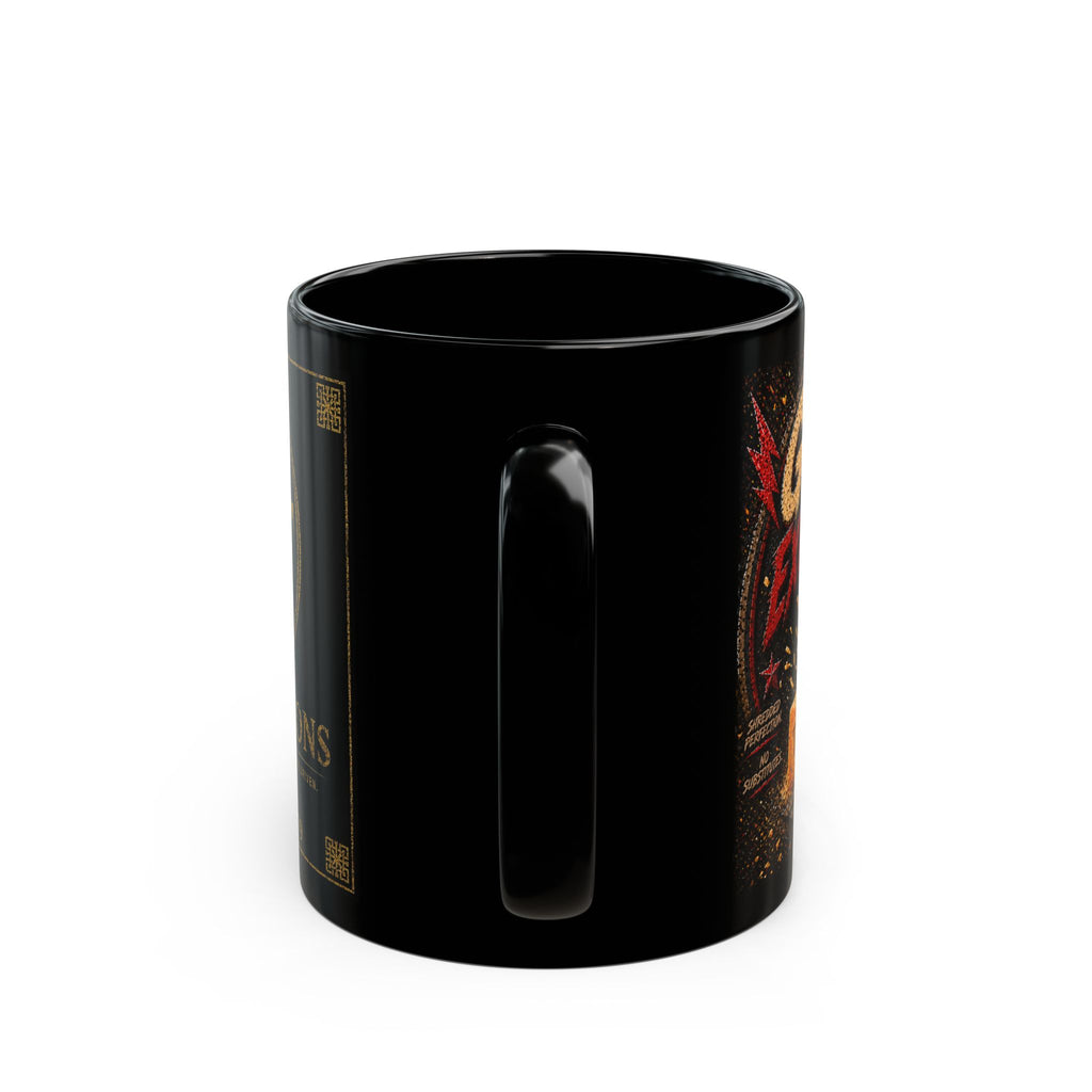 TNT Creations Black Logo Mug — 11oz/15oz Gold Emblem Coffee Cup