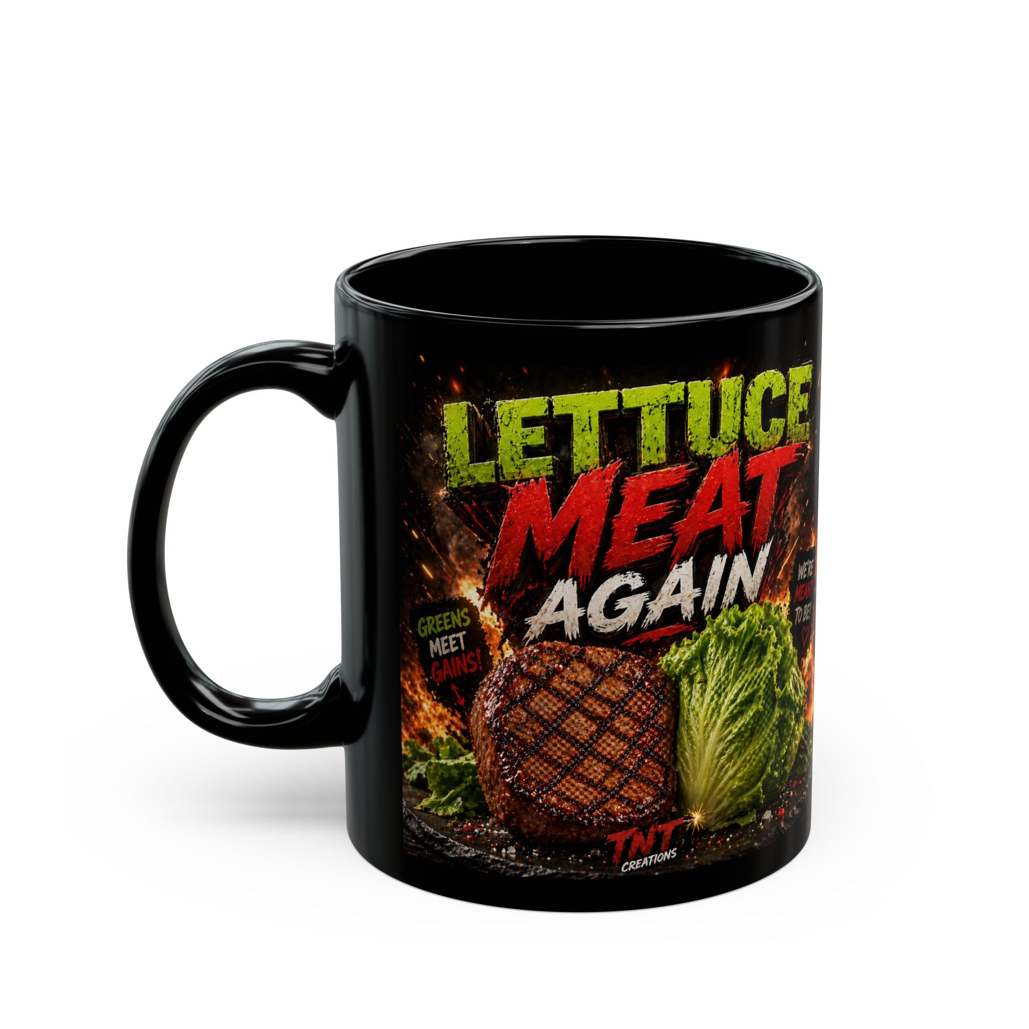 TNT Creations Black Mug — Spicy Sauce & Brand Logo 11oz/15oz