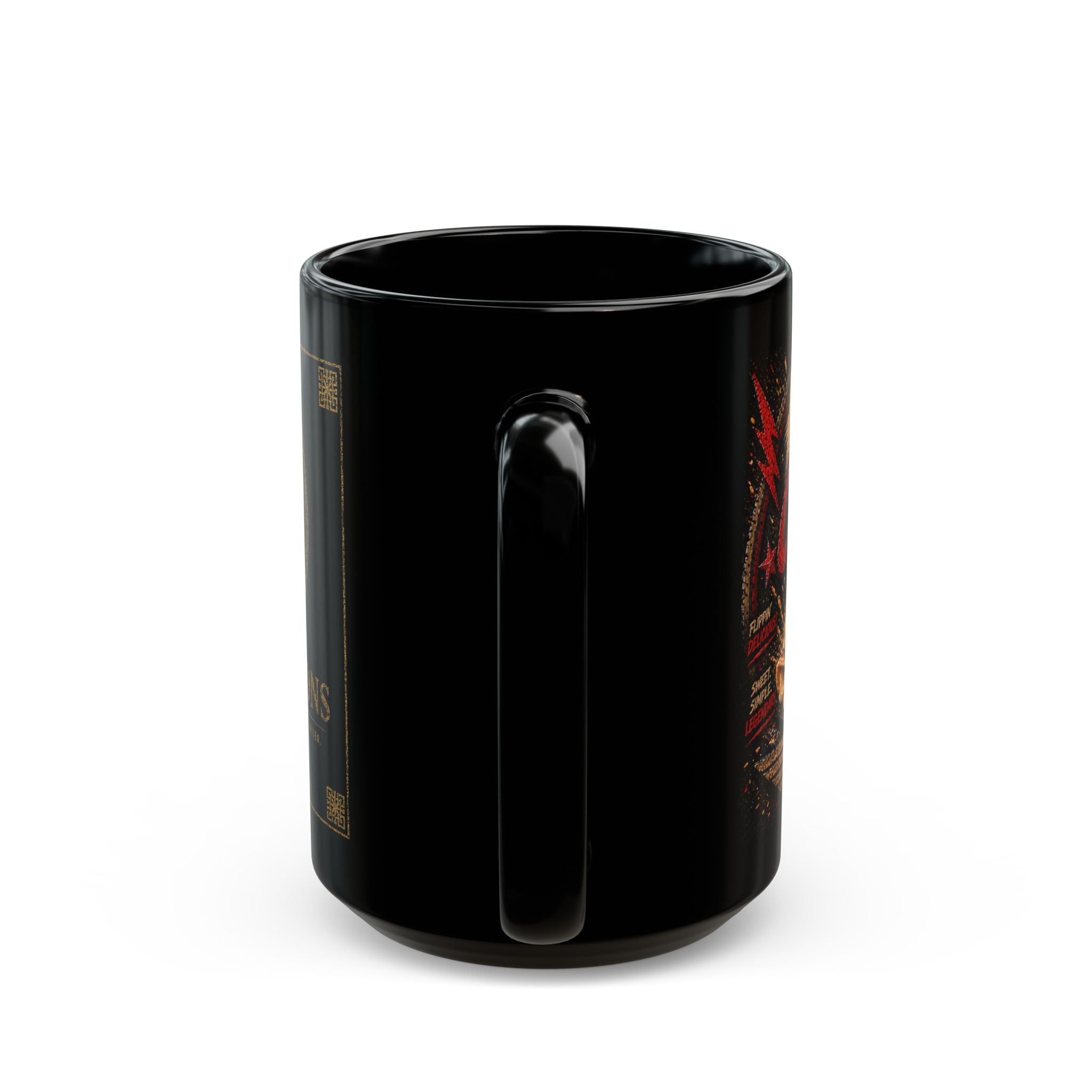 TNT Creations Black Ceramic Mug — Vintage Rock/Skull Design (11oz & 15oz)