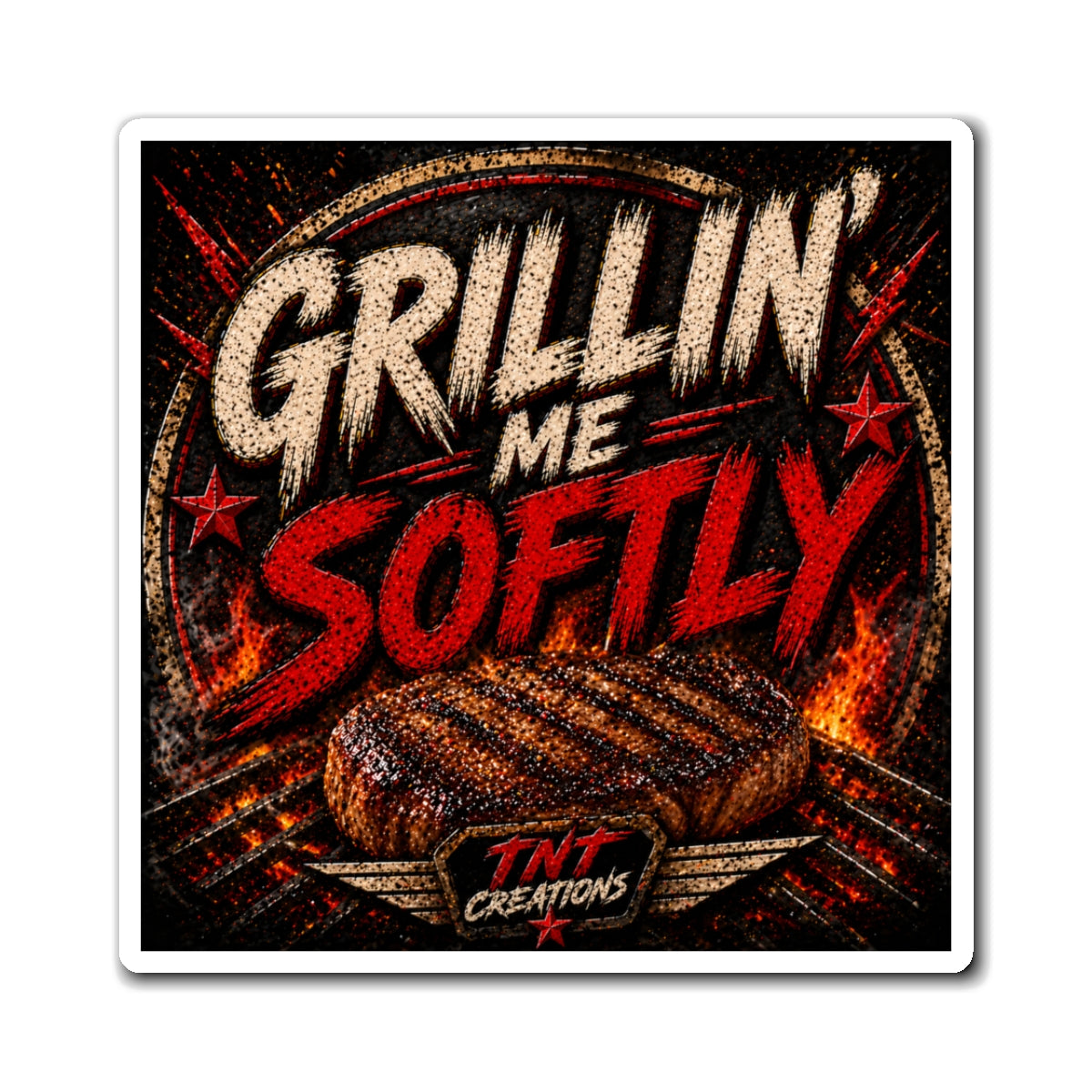 Magnet — 'Grillin' Me Softly' BBQ Refrigerator Magnet