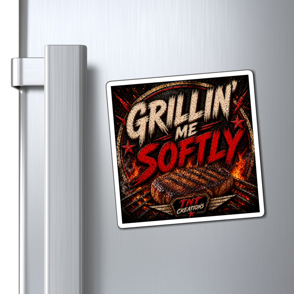 Magnet — 'Grillin' Me Softly' BBQ Refrigerator Magnet