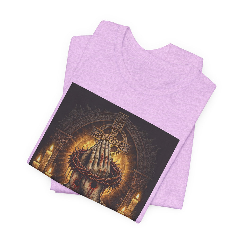 Satan-Repellant Graphic Tee — "Don't TRY me Satan!!" Chest Illustration & Back Slogan