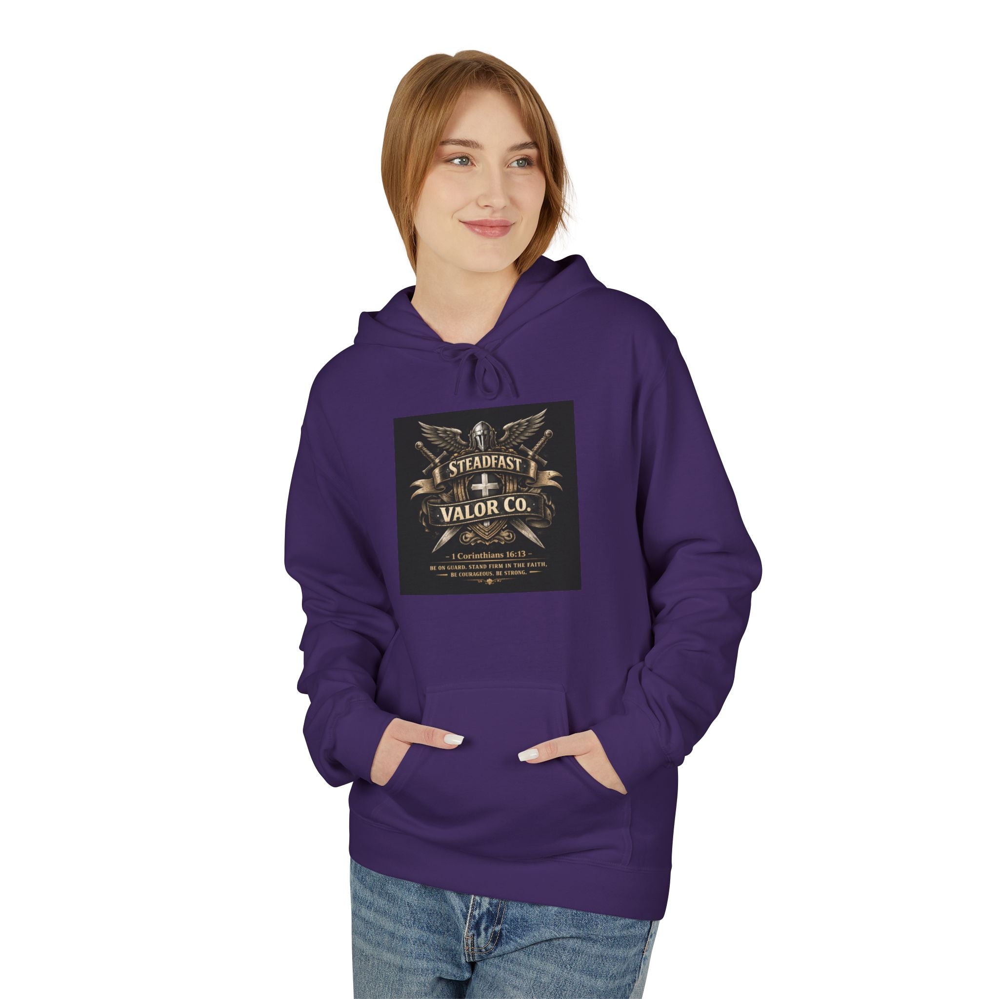 Christian Cross Hoodie — 'Stand by the Word' Inspirational Faith Sweatshirt